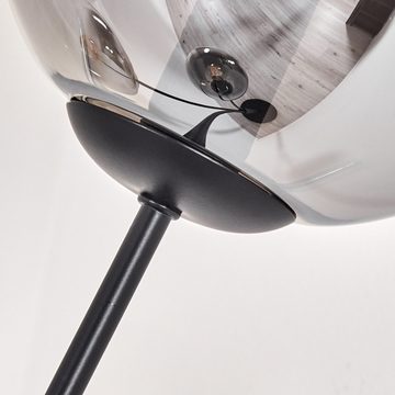 hofstein Stehlampe Stehlampe aus Metall/Glas in Schwarz/Rauchfarben/Klar, ohne Leuchtmittel, Leuchte mit Glasschirmen(15cm), 170cm, 3 x E14, ohne Leuchtmittel