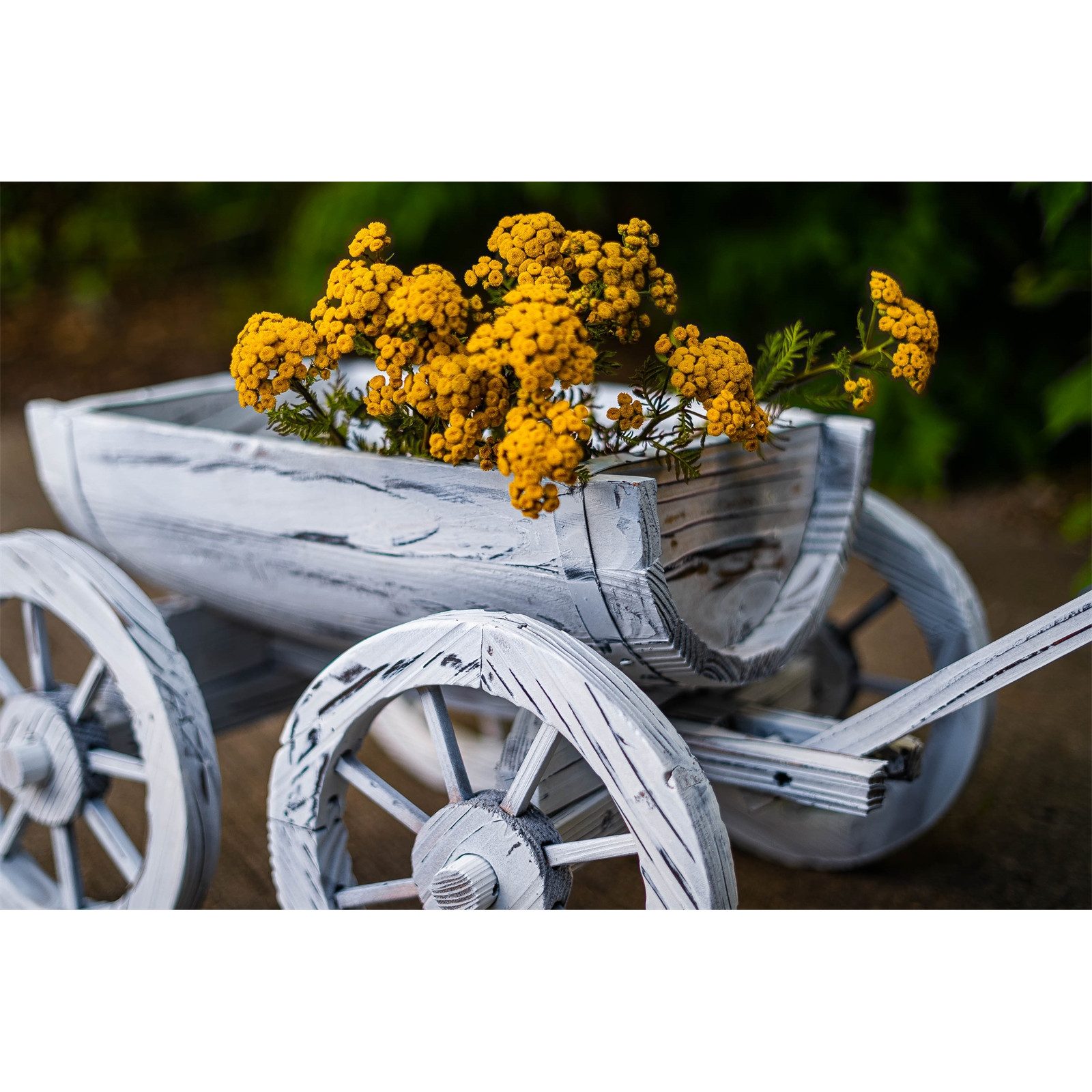 HTI-Living Gartenfigur Holzhandwagen Weiß Rustikal Sommerset, (Stück, 1 St., 1 Handwagen ohne Dekoration), Dekohandwagen Pflanzwagen