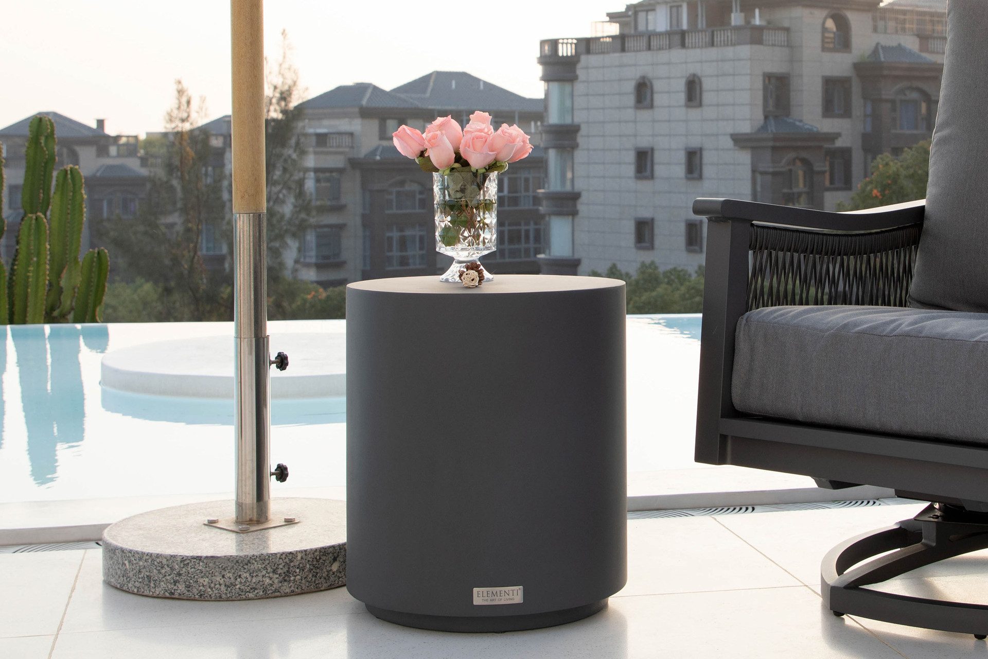 ELEMENTI Beistelltisch ROME aus Beton, modern, Wohnzimmer Tisch (1-St., Beistelltisch aus Beton)