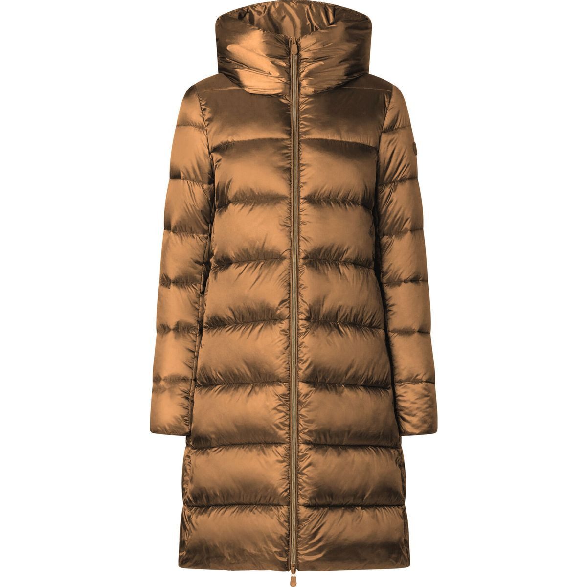 SAVE THE DUCK Outdoorjacke Lysa Eleganter Damenmantel mit Kapuze, winddichtem Nylon und praktischen