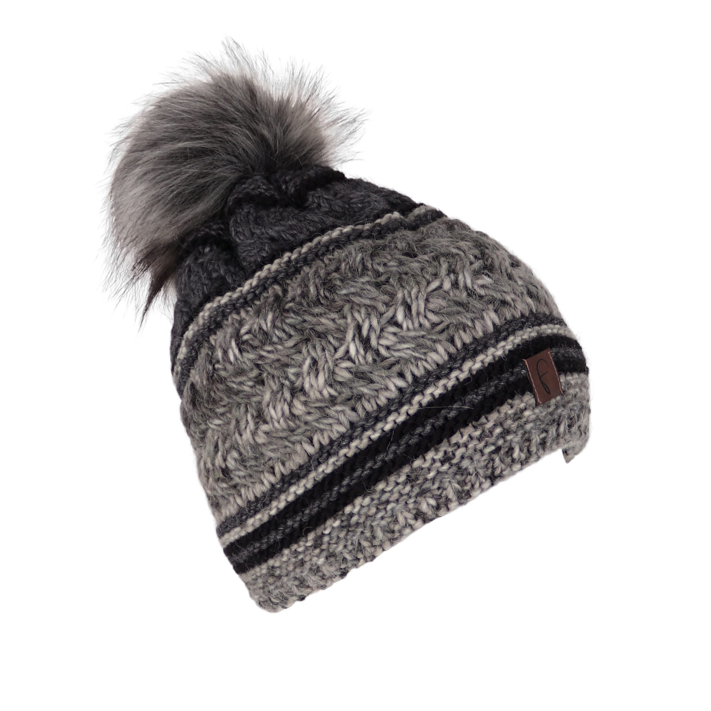 MIRROSI Bommelmütze Damen Strickmütze Mütze Beanie OneSize mit Bommel, Warm Kuschelig (Hergestellt in Polen) Wintermützen Bequem Atmungsaktiv Kuschelweich