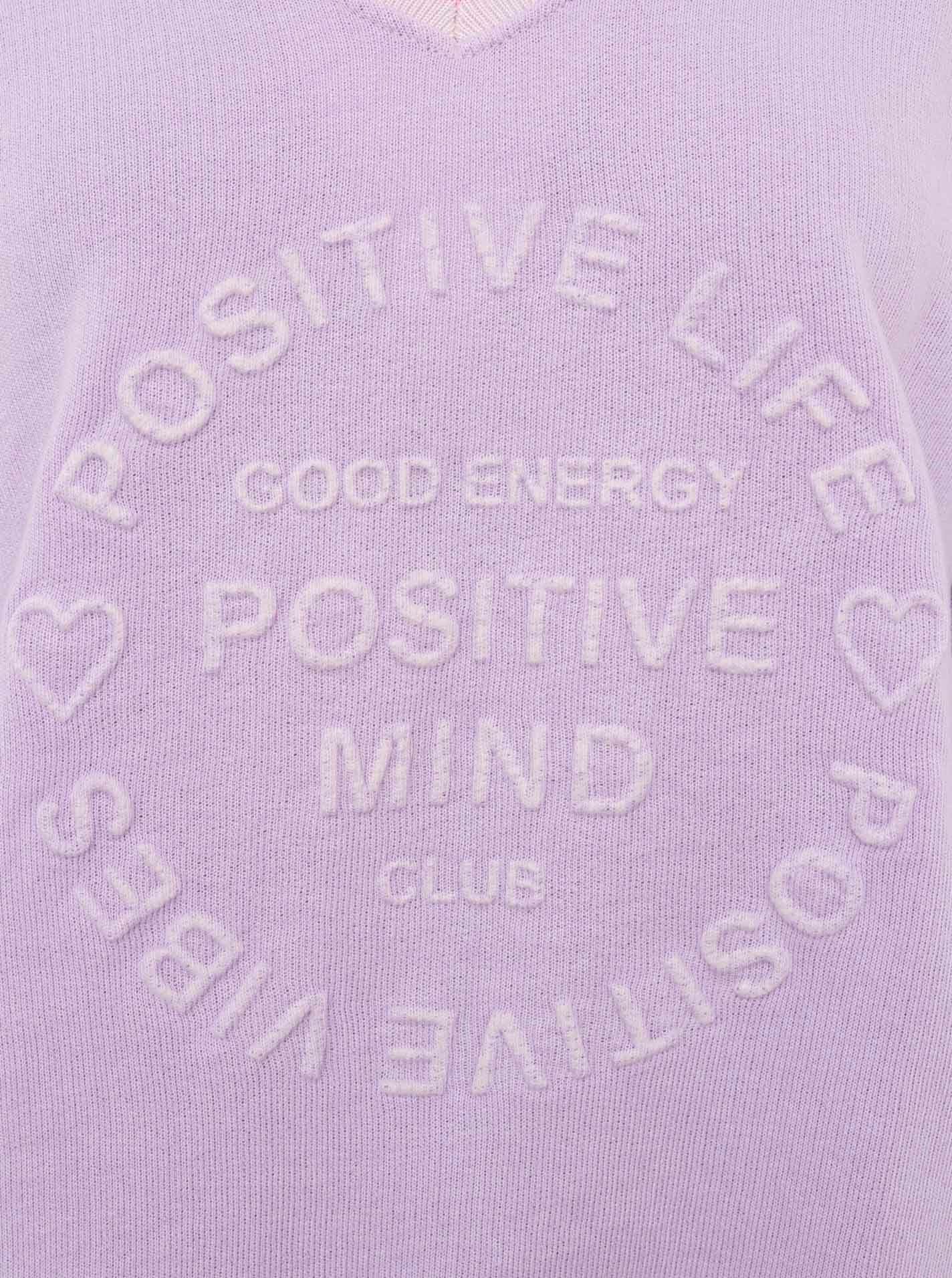 Zwillingsherz Sweatshirt „Positive Mind Neon Kante” mit Kontrastnaht, V-Neck, washed out Optik, langarm – Bild 5 von 5