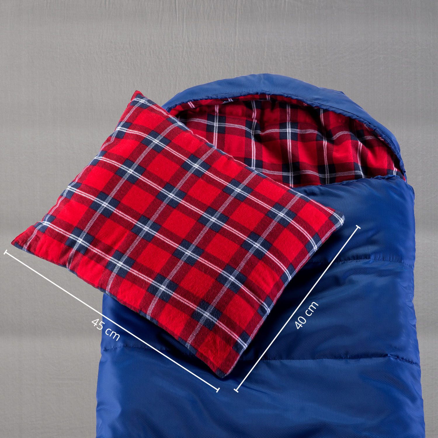 Skandika Reisekissen Dundee Sleepyhead Kopfkissen, Outdoor Camping Kissen, 45x40 cm, Waschbar, weicher Flanell Kissenbezug, mit Füllung, Kompressionspacksack