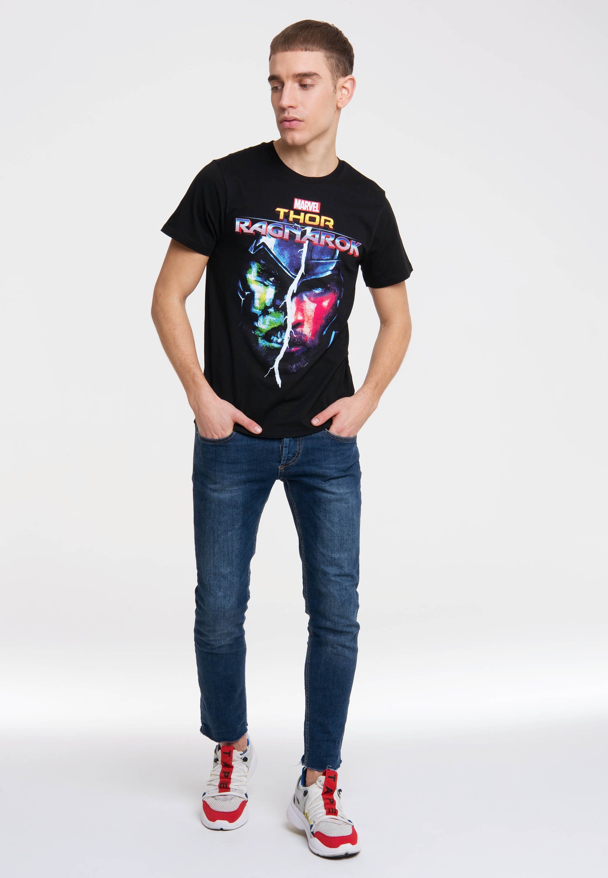 LOGOSHIRT T-Shirt Marvel - Thor Ragnarok mit coolem Thor-Frontprint