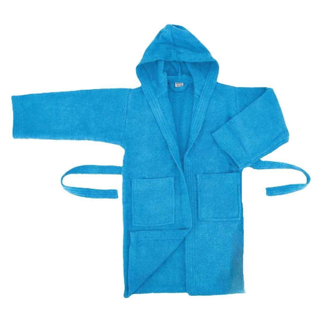 Toker Collection® Kinderbademantel Kinder Bademantel mit Kapuze – 100% Baumwolle, Kapuze, Gürtel, Hautsympatisch – Bild 2 von 2