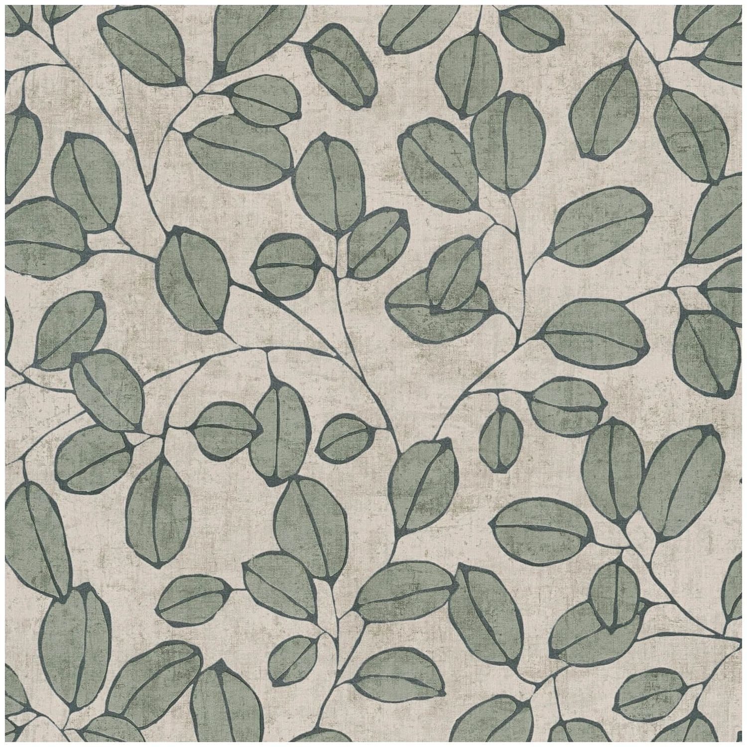 Profhome Vliestapete 791481-GU Landhaus Tapete Floral matt grau oliv-grün, geprägt, (1 Rolle, 5,33 qm), heißgeprägte Vliestapete, olivgrün