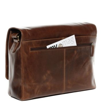 SID & VAIN Messenger Bag »SPENCER«, Laptoptasche 15 Zoll echt Leder Unisex, Umhängetasche braun
