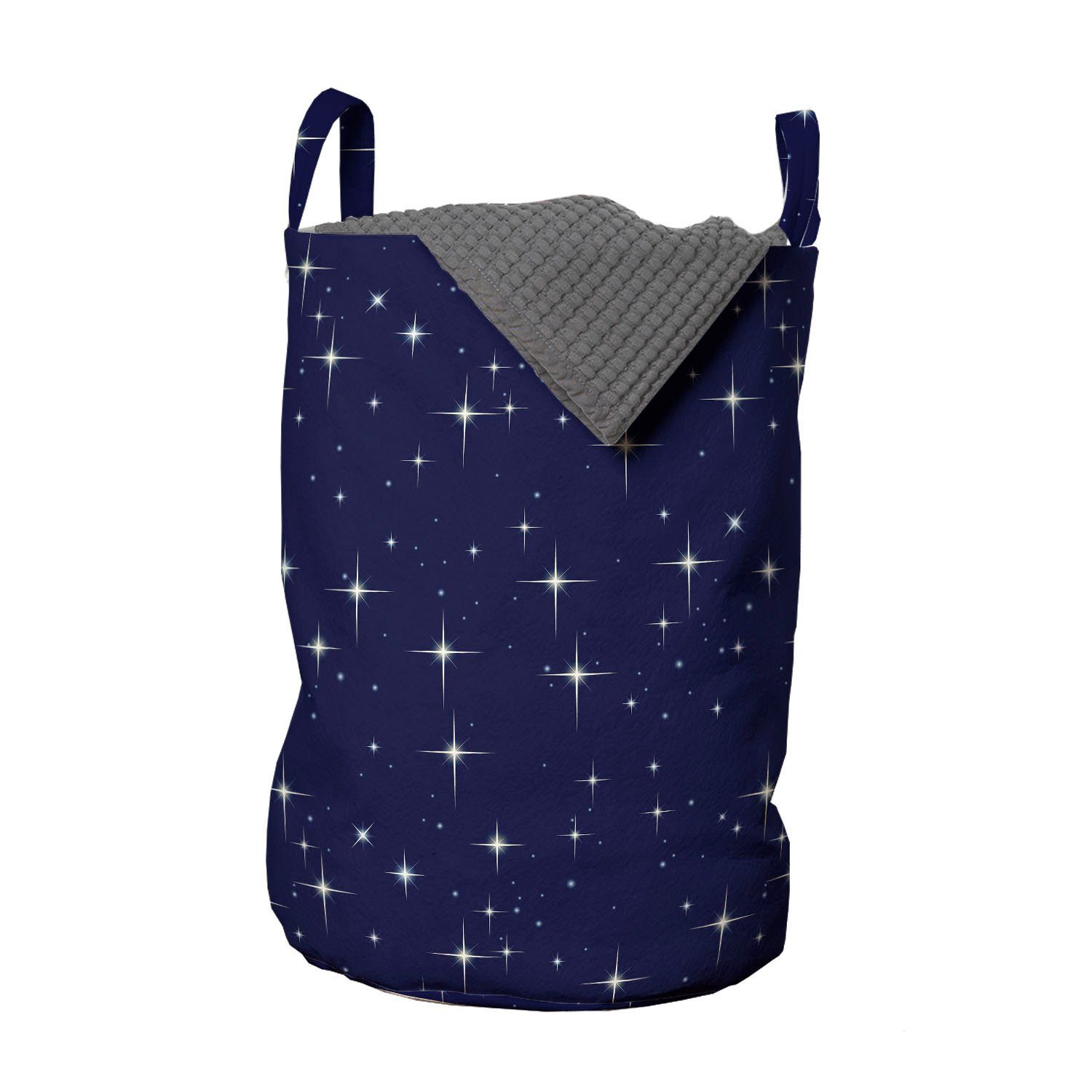 Abakuhaus Wäschesäckchen Wäschekorb mit Griffen Kordelzugverschluss für Waschsalons, Platz Nacht Skyline mit Sternen