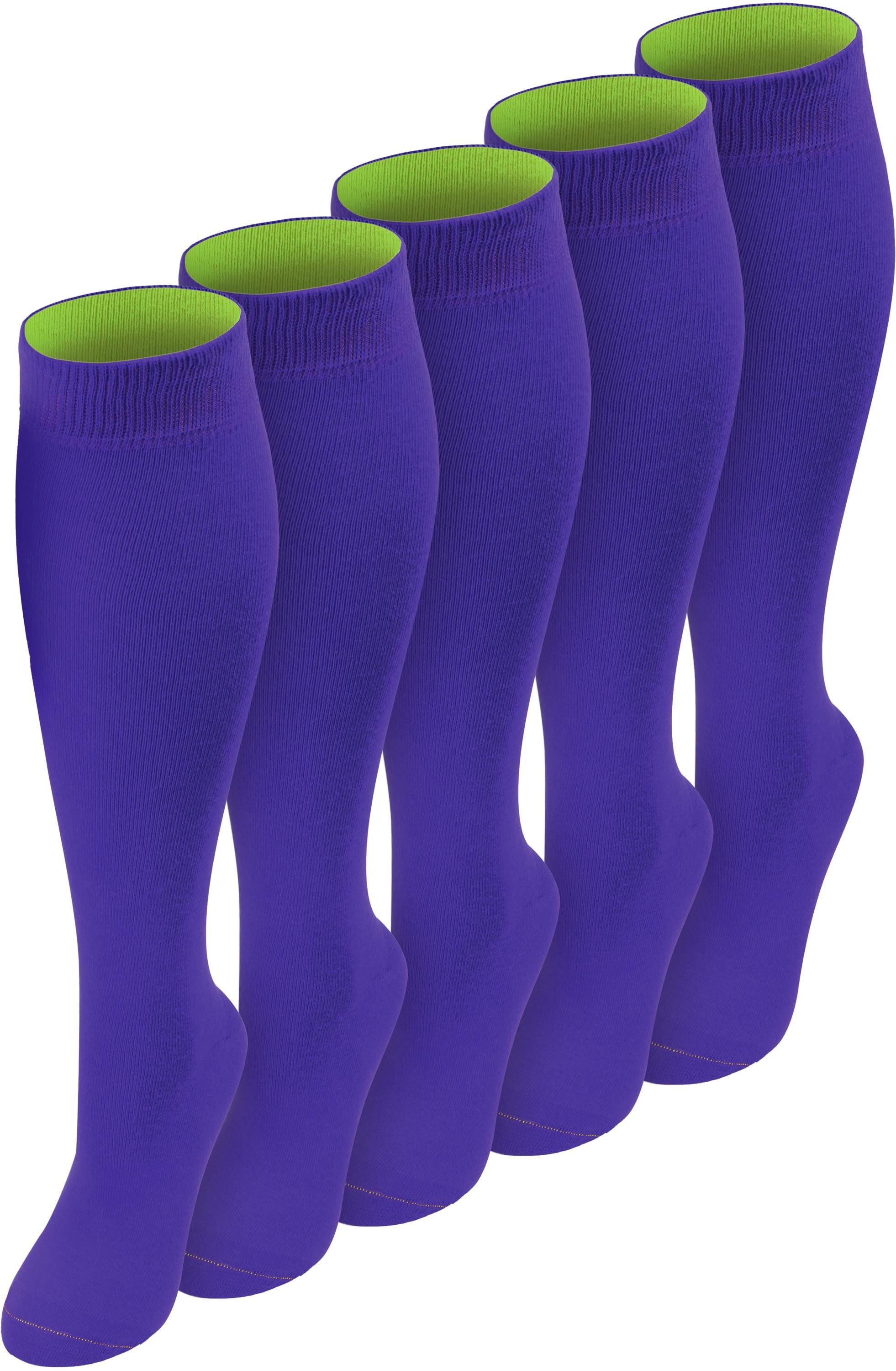 normani Kniestrümpfe (5-Paar, 5 Paar) farbig abgesetzter Bund