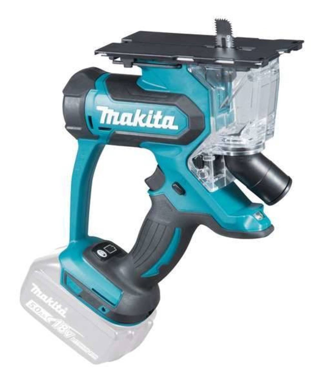 Makita Akku-Trockenbausäge DSD180Z, Solo, integrierte Trockenbausägeblatt ohne Arbeitslicht - Zubehör & Ladegerät, LXT, Staubbox, inkl. & Akku LED