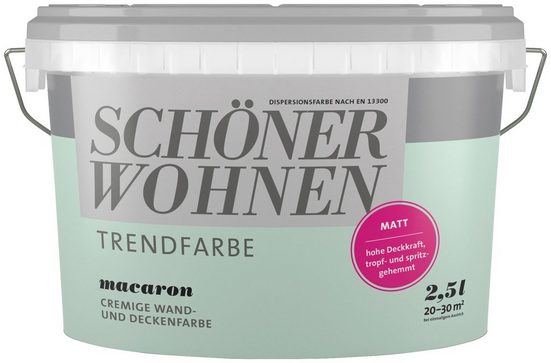 SCHÖNER WOHNEN-Kollektion Wand- und Deckenfarbe »Trendfarbe Macaron, matt«, 2,5 l