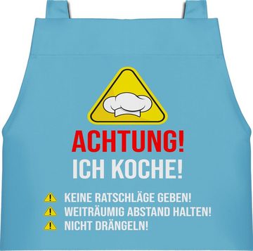 Shirtracer Kochschürze Achtung Ich koche - Geschenk Köche Koch Köchin Geschenkidee Küche, (1-tlg), Kochschürze