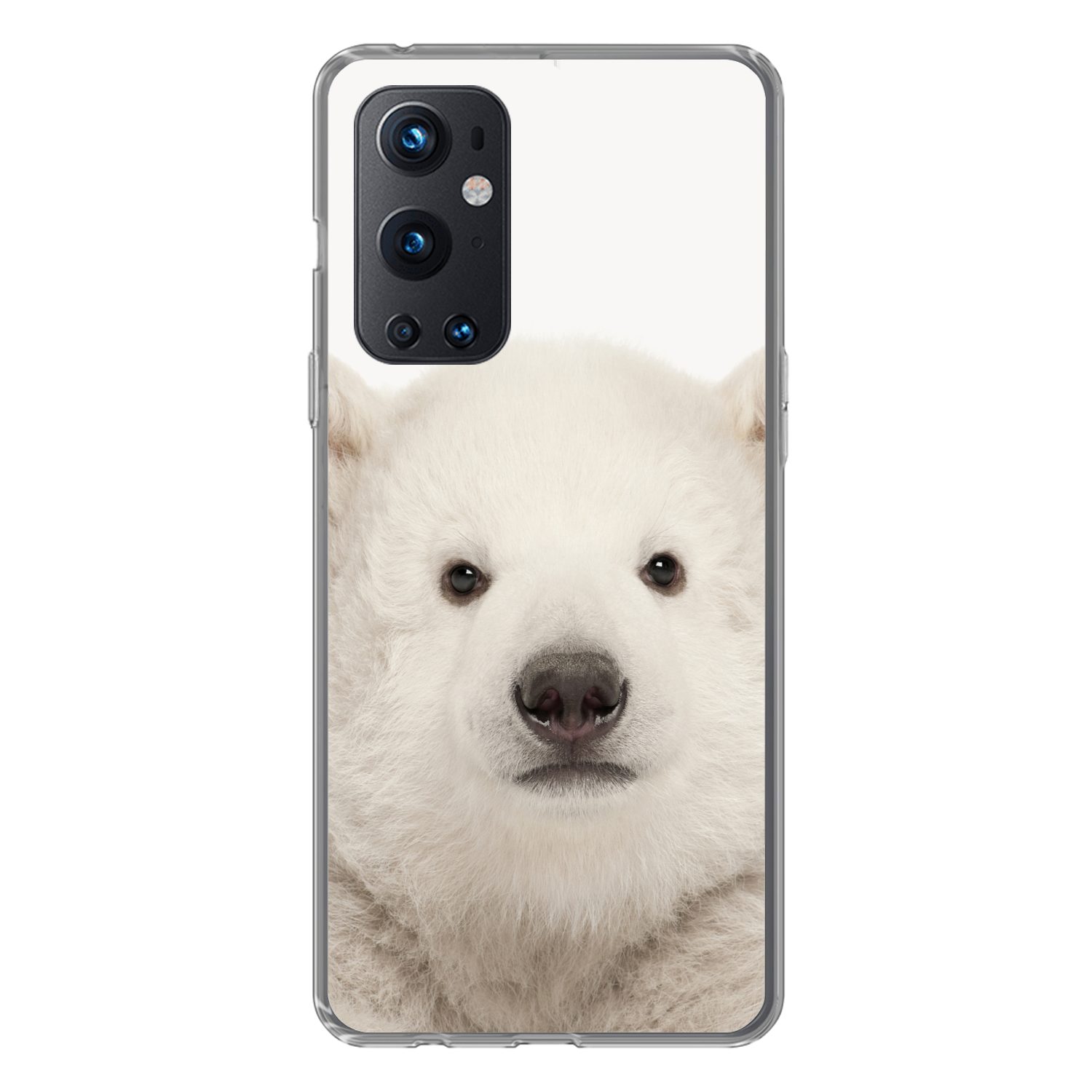 MuchoWow Handyhülle für OnePlus 9 Pro Eisbär - Tiere - Weiß - Kinder - Jungen - Mädchen, Phone Case, Silikon, Schutzhülle Dünn