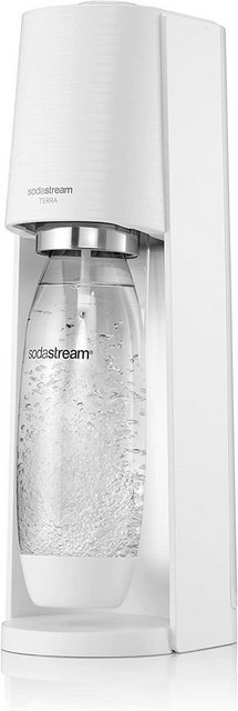 SodaStream Wassersprudler TERRA Vorteilspack Set mit CO2-Zylinder, 3 Flachen (2x 1 Liter und 1x 0,5 Liter) spülmaschinenfest