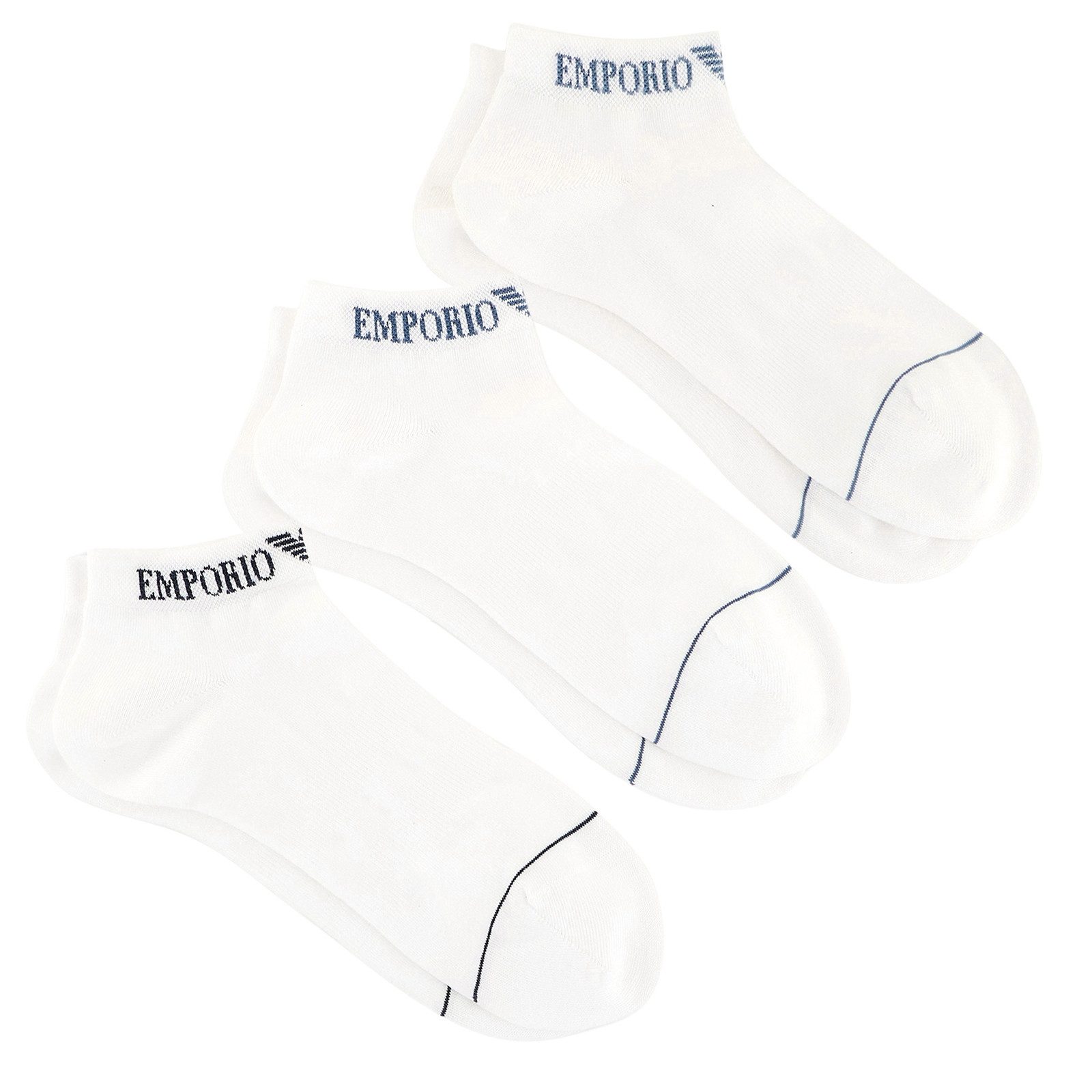 Emporio Armani Sneakersocken 3er Pack Sneakersocken (3-Paar) mit Markenschriftzug