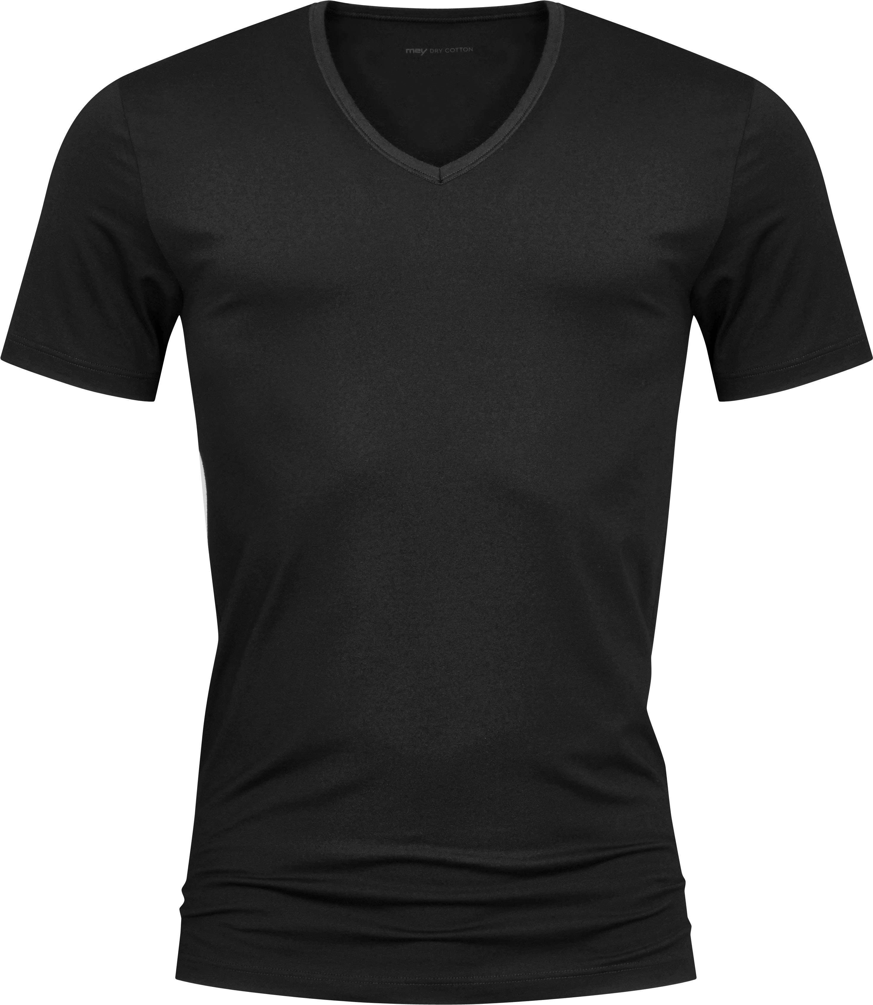 Mey Unterziehshirt Dry Cotton schwarz V-Ausshnitt und mit Halbarm