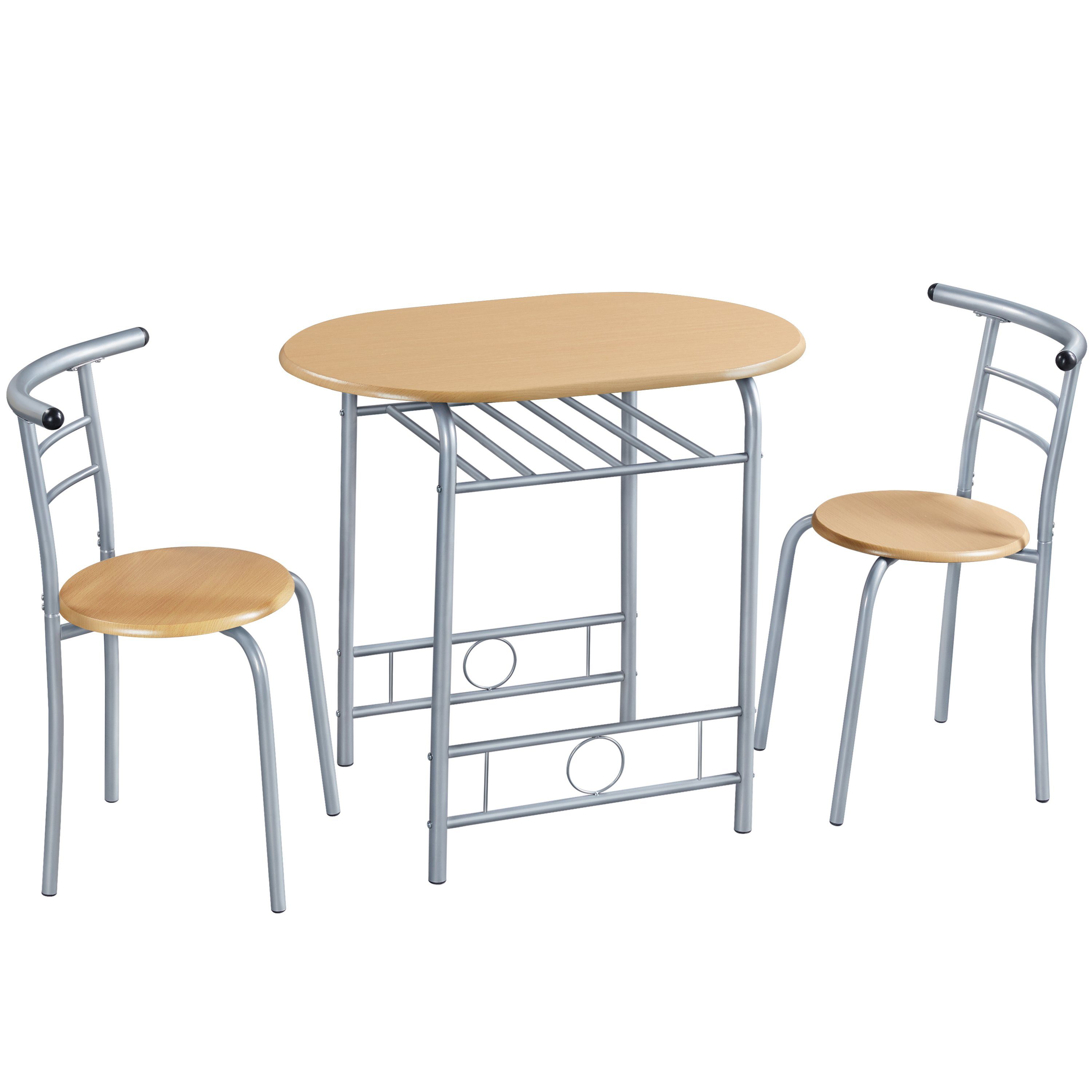 Yaheetech Esszimmer-Set Essgruppe mit 2 Stühlen, günstig online kaufen