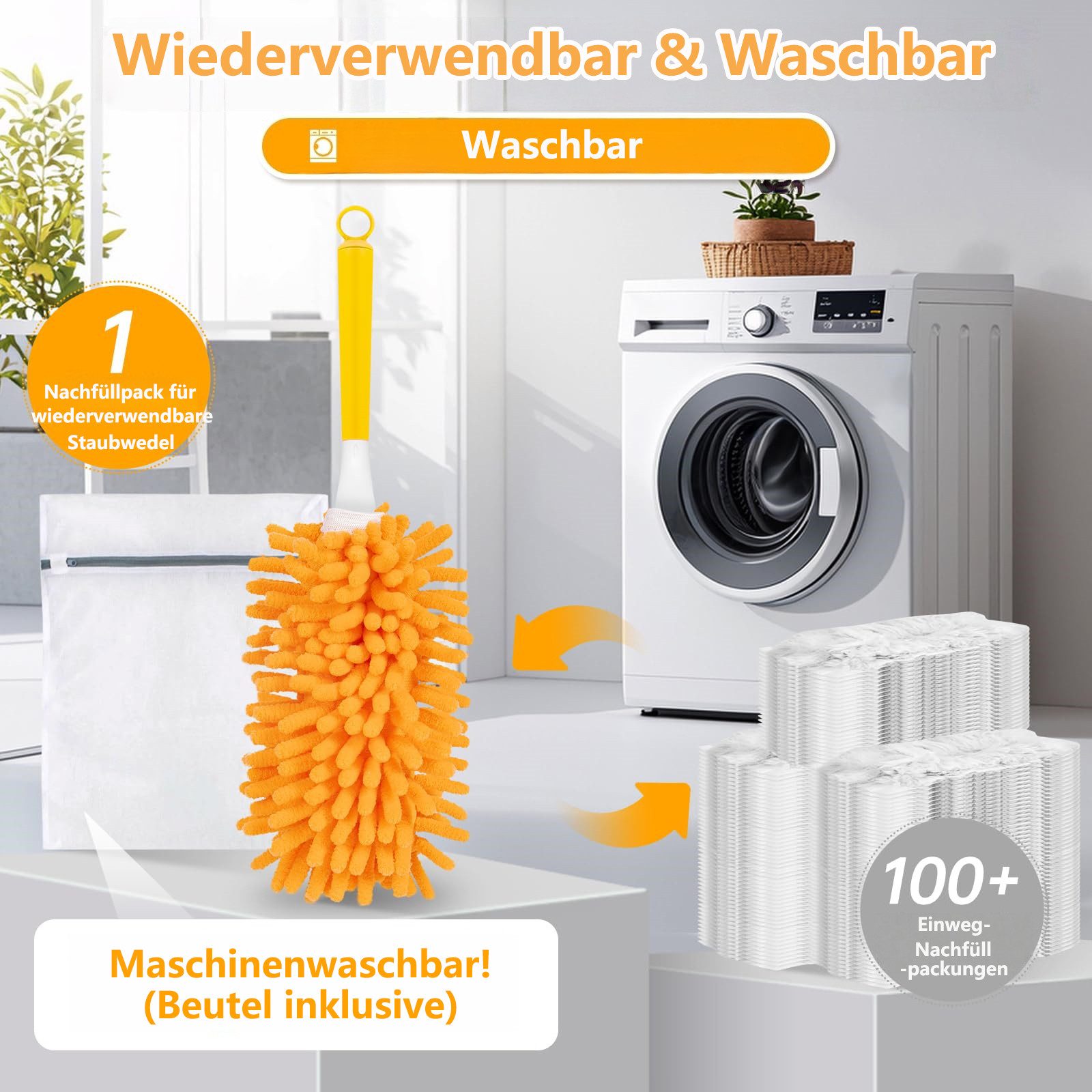 FOUORTUNATE-BEE Staubwedel 8 Stück Staubwedel Mikrofaser Waschbar Wiederverwendbar – Bild 4 von 5