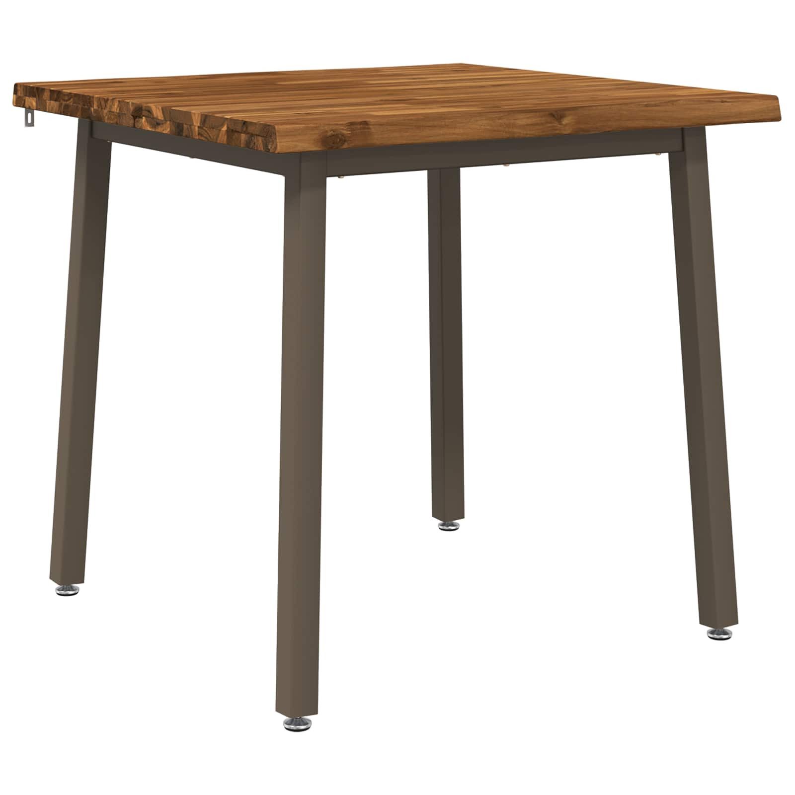 vidaXL Esstisch 70 x 70 x 75 cm Massivholz Natur und Kaffee Quadratisch (1-St)