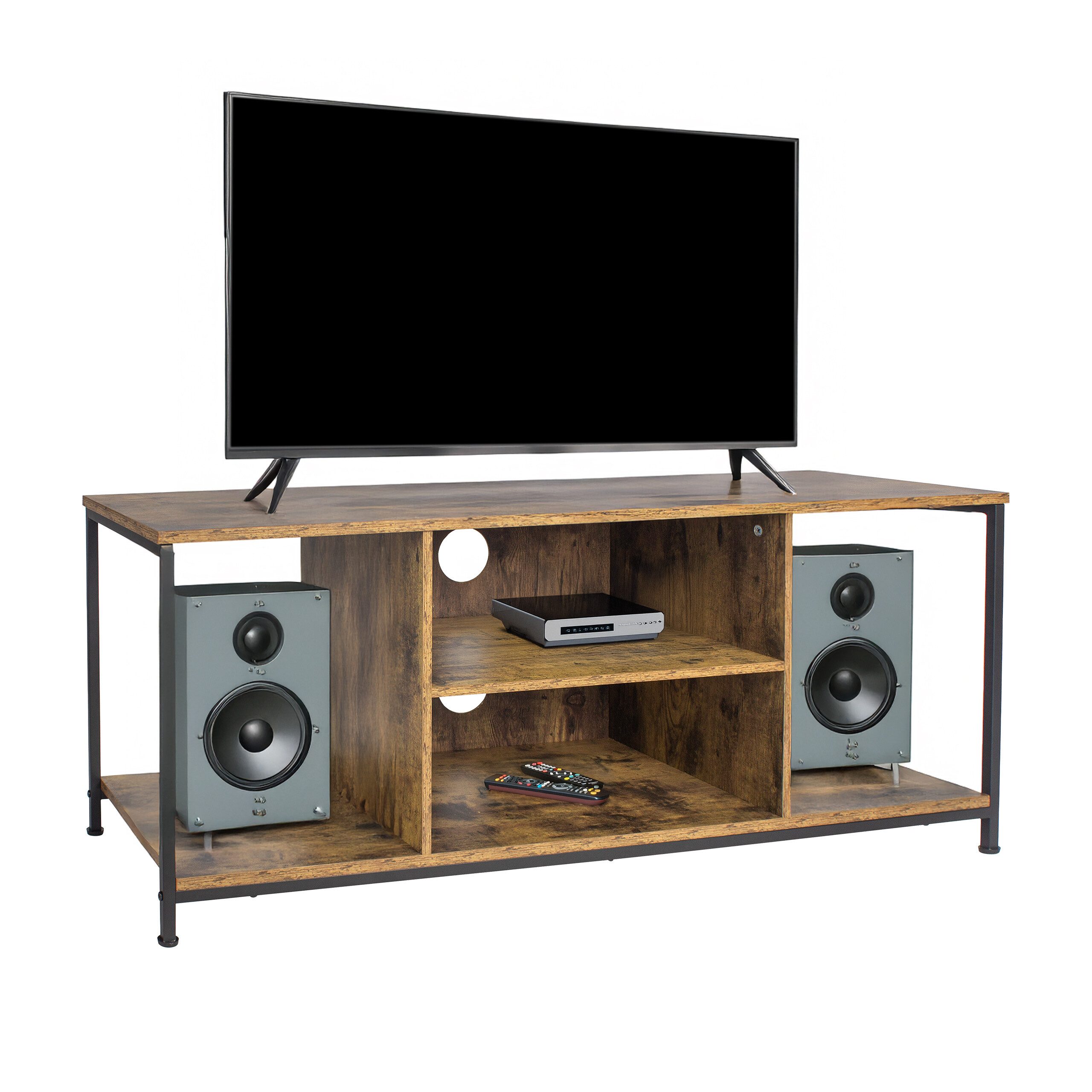 relaxdays TV-Bank TV Lowboard 4 Fächer (1 St)