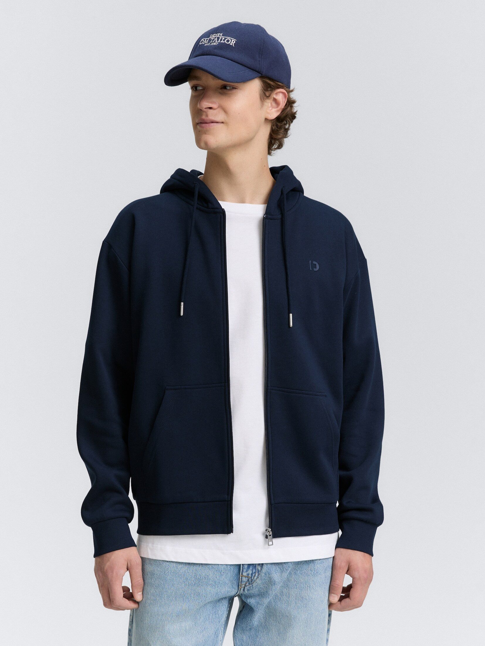 TOM TAILOR Denim Sweatjacke Strick & Sweatshirts Hoodie Sweatjacke mit Logo günstig online kaufen