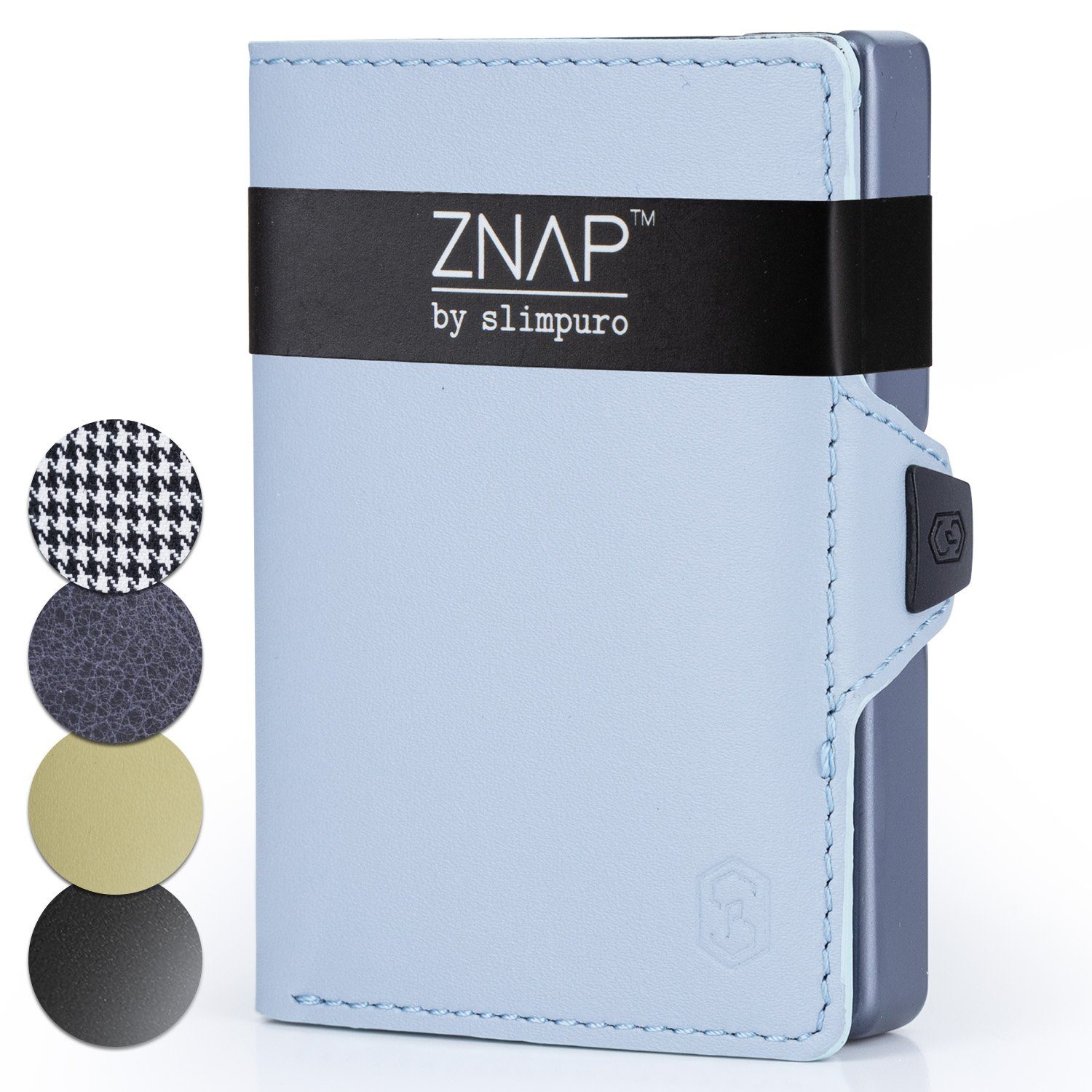 Slimpuro Geldbörse ZNAP Wallet (Set), Portemonnaie RFID-Schutz Bankkarten Geldscheine Münzen Damen Herren Pastellblau