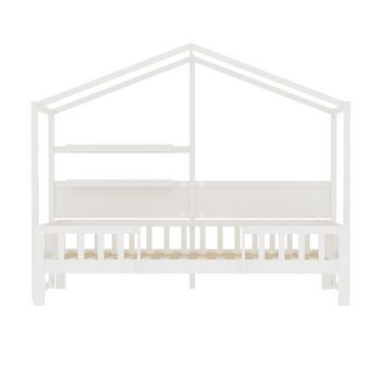 Ulife Kinderbett Jungen- und Mädchenbett mit lustigem Dach und Sicherheitszaun, Schlafsofa aus Massivholz, 90 x 200 cm