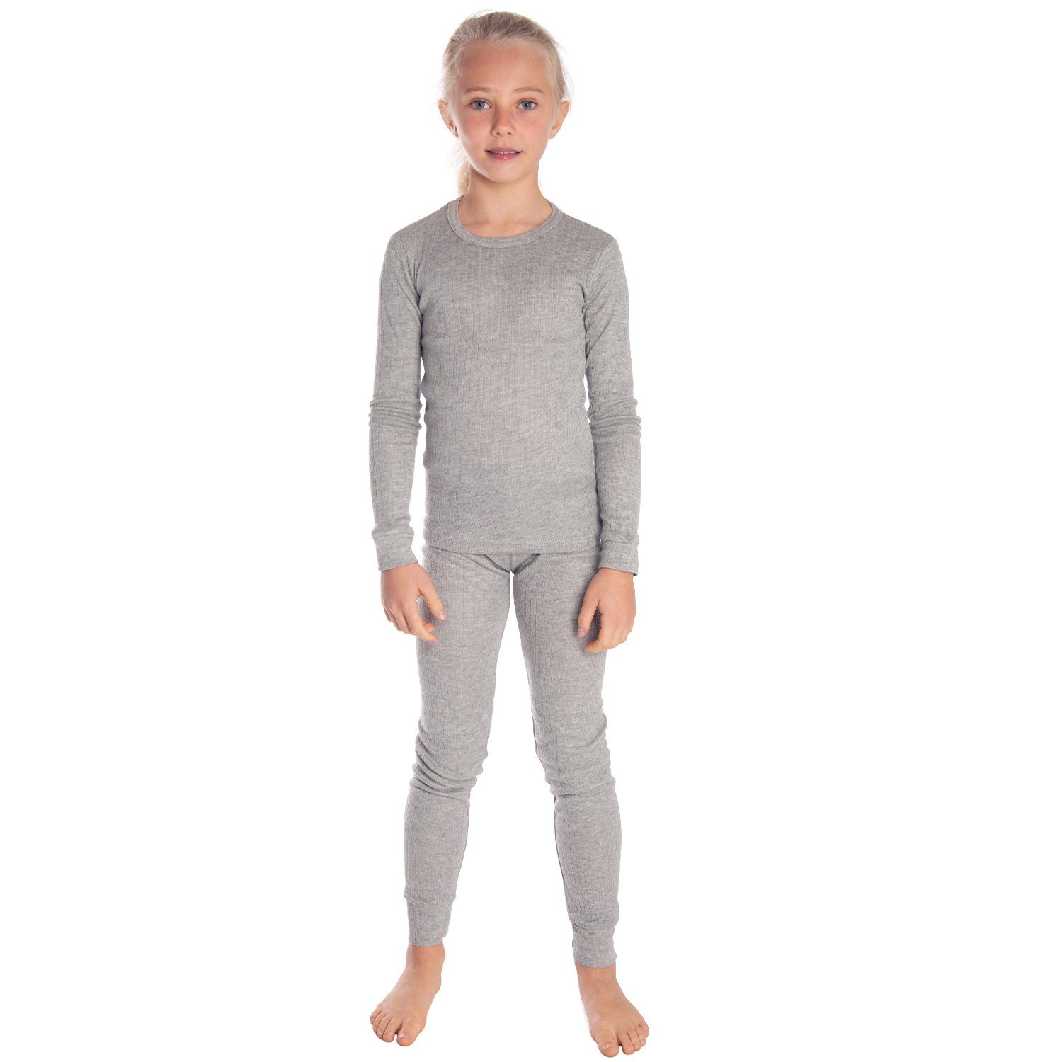 Black Snake Thermounterhemd cuddle (2-St) Kinder Thermounterwäsche Set Unterhemd + Unterhose Grau