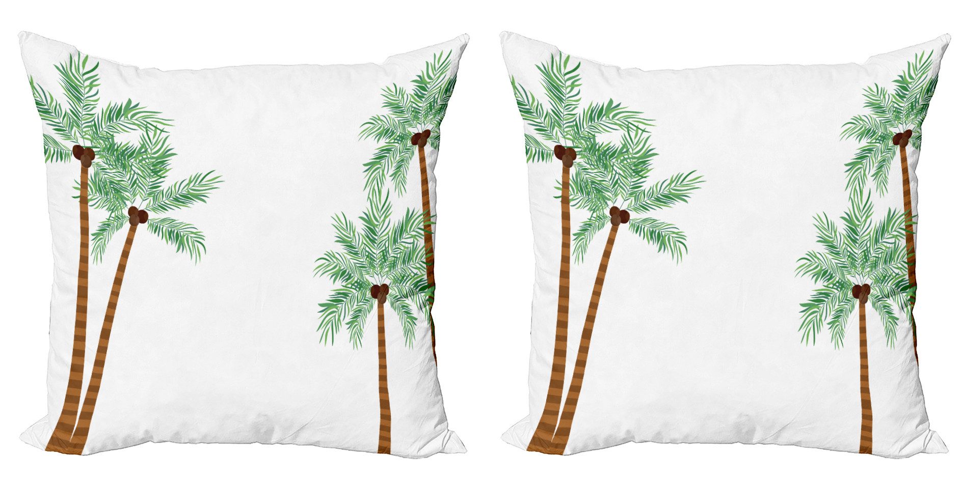 Kissenbezüge Modern Accent Doppelseitiger Digitaldruck, Abakuhaus (2 Stück), Aloha Hohe Palmen mit Kokosnüssen