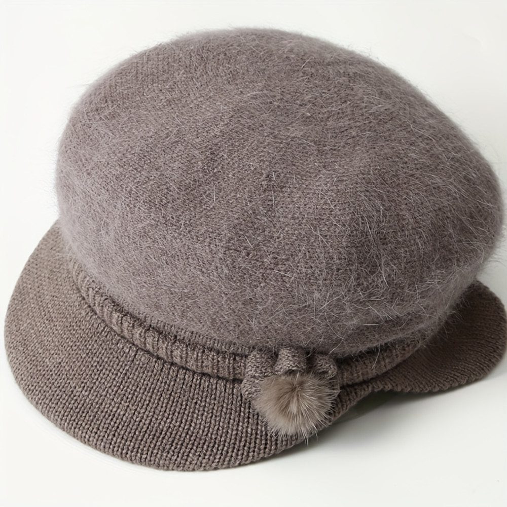 Blusmart Mütze & Schal Damen Wintermütze mit Schal Set (Warme gefütterte Beretmütze mit Blumenverzierung, 2-tlg., Elastische Strickmütze und Schlauchschal) Für  – Bild 4 von 5