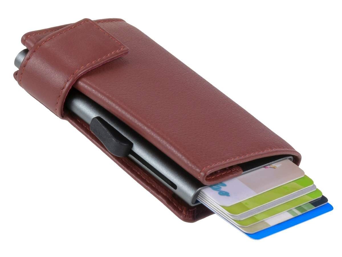 Minibörse, Kartenetui und Münzfach RFID SecWal SW1, rot Kartenbörse, Geldbörse Alucase, Schutz