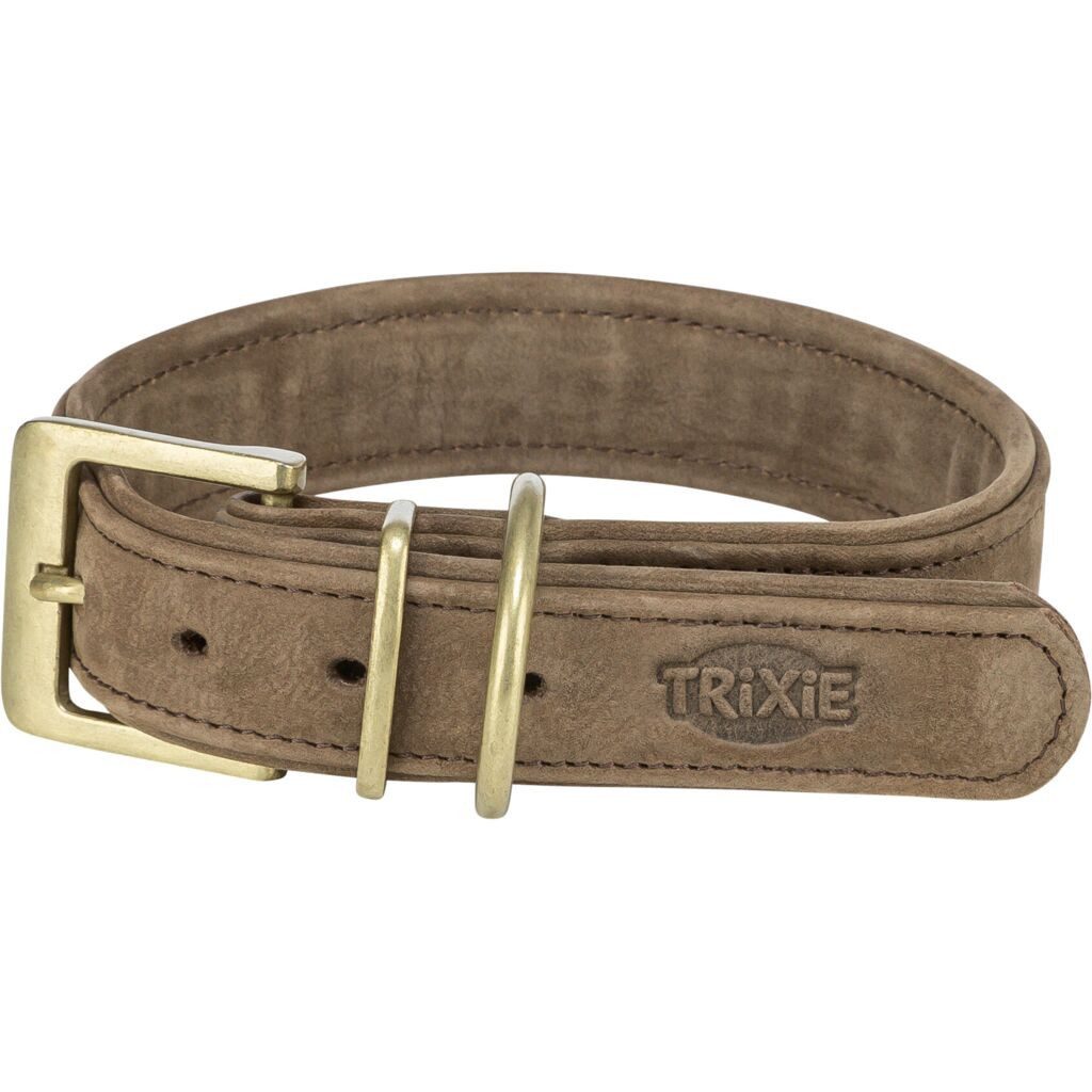 TRIXIE Hunde-Halsband Pure Halsband, Leder extra breit - braun - 25–31 cm/25 mm, Leder