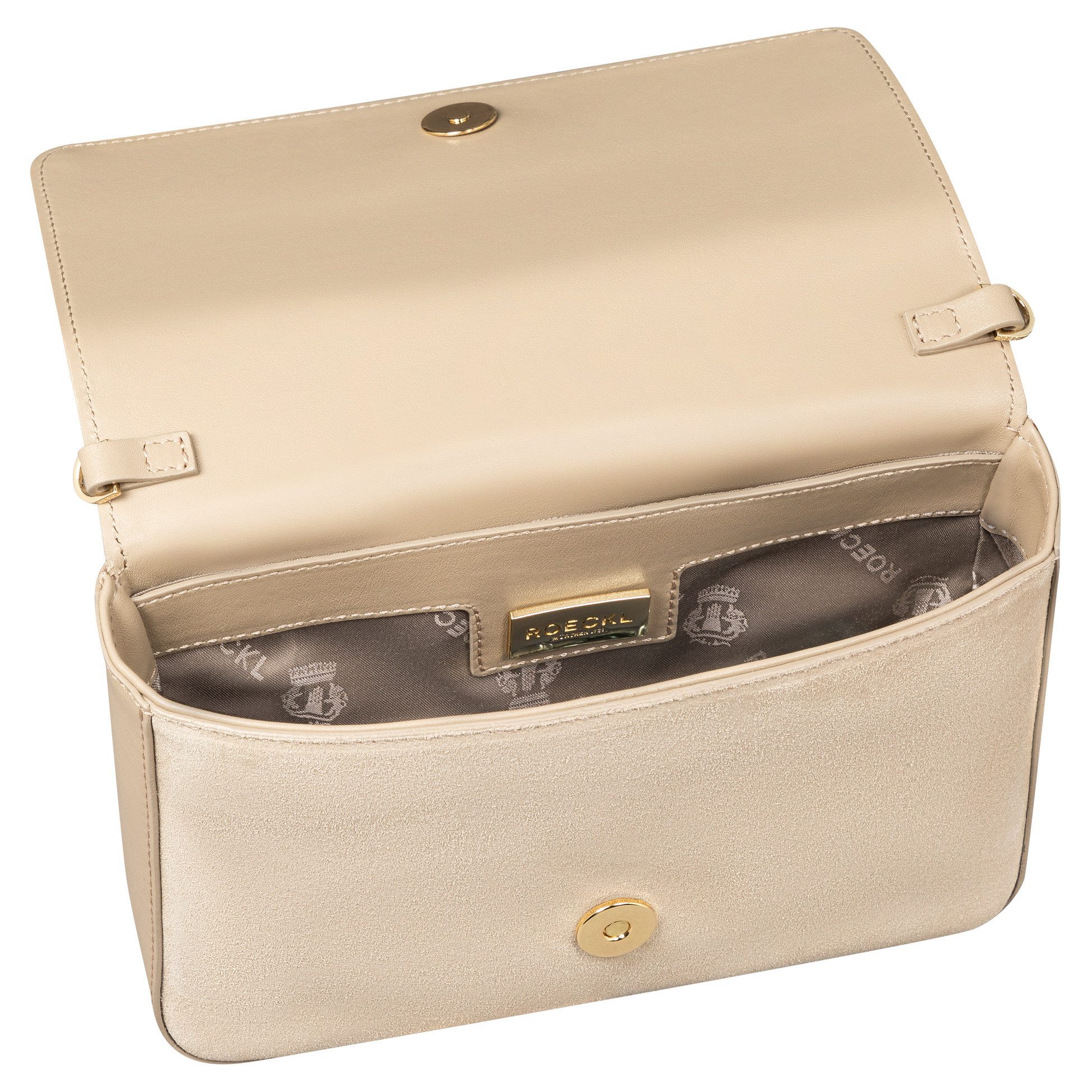 Roeckl Umhängetasche VRONI, Veloursledertasche mit Stickerei