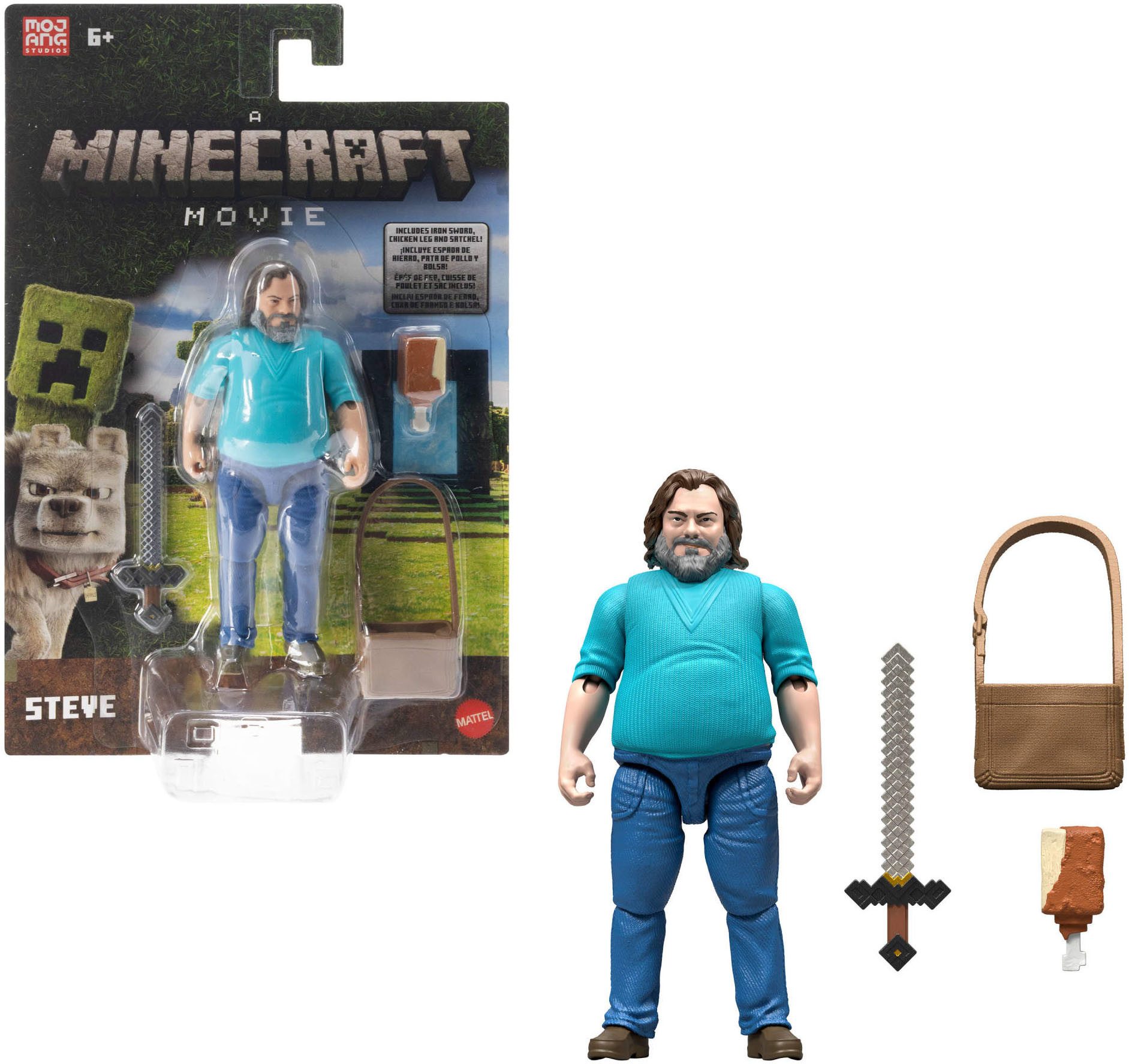Mattel® Actionfigur Minecraft Steve, (Set)
