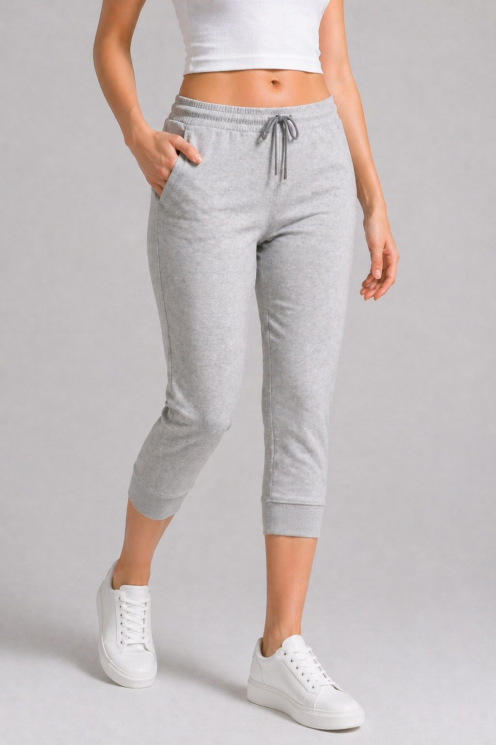 ROSS CAMP 3/4-Hose Damen - Jogginghose mit Kordelzug, Sporthose, Caprihose mit Elastikbund, bequem, Baumwollmix, atmungsaktiv