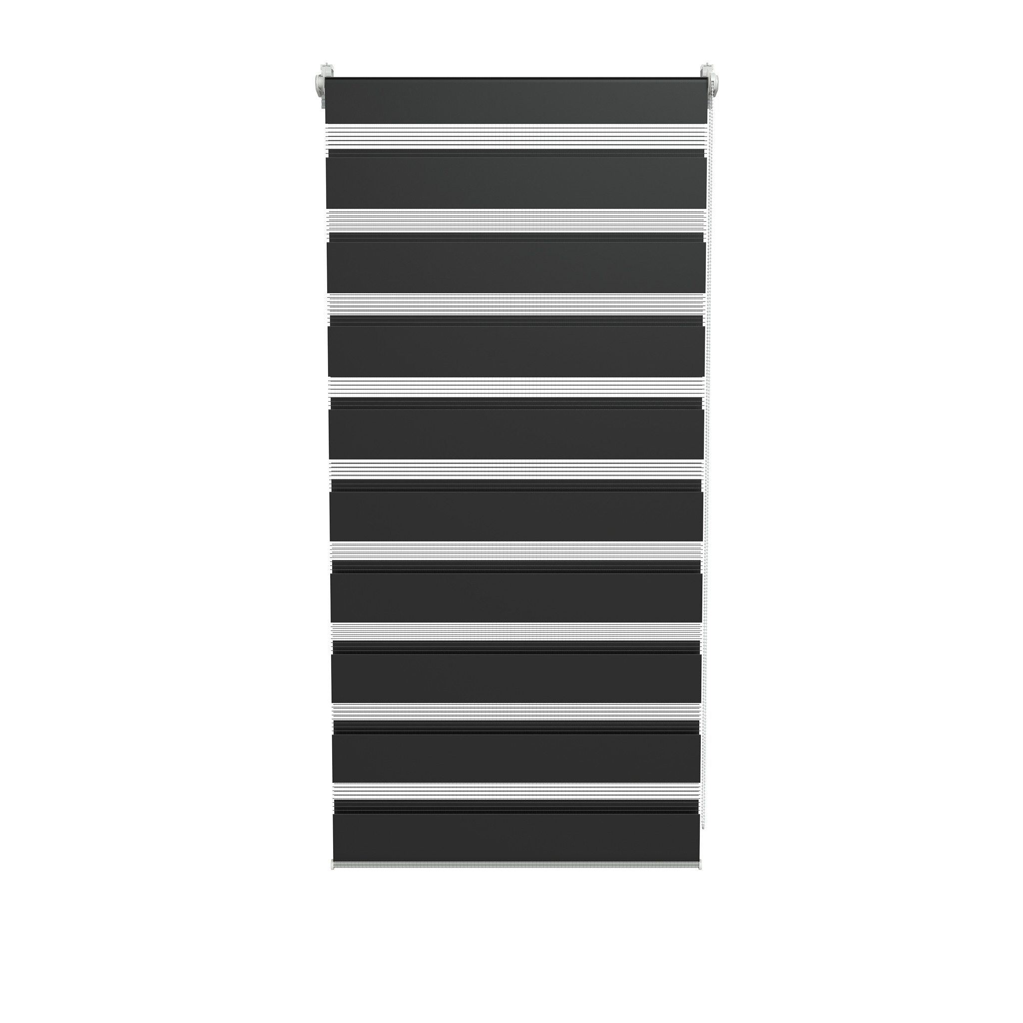 Doppelrollo Verdunkelungsrollo, einfach zu montieren, Schwarz/Grau/Weiß, FIVMEN, Zebrarollo Rollos ür Wohnzimmer Küche Büro lichtdurchlässig