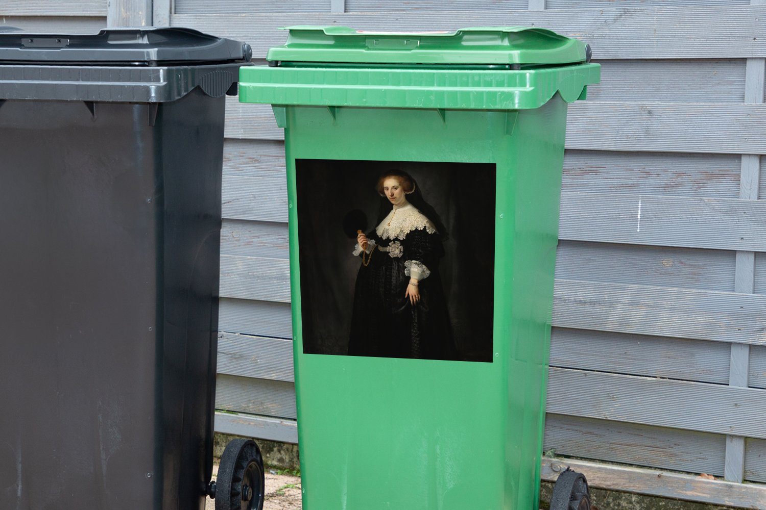 Container, Oopjen - Mülleimer-aufkleber, van Mülltonne, Rijn Abfalbehälter Das (1 Wandsticker Rembrandt Coppit St), MuchoWow Eheporträt Sticker, von