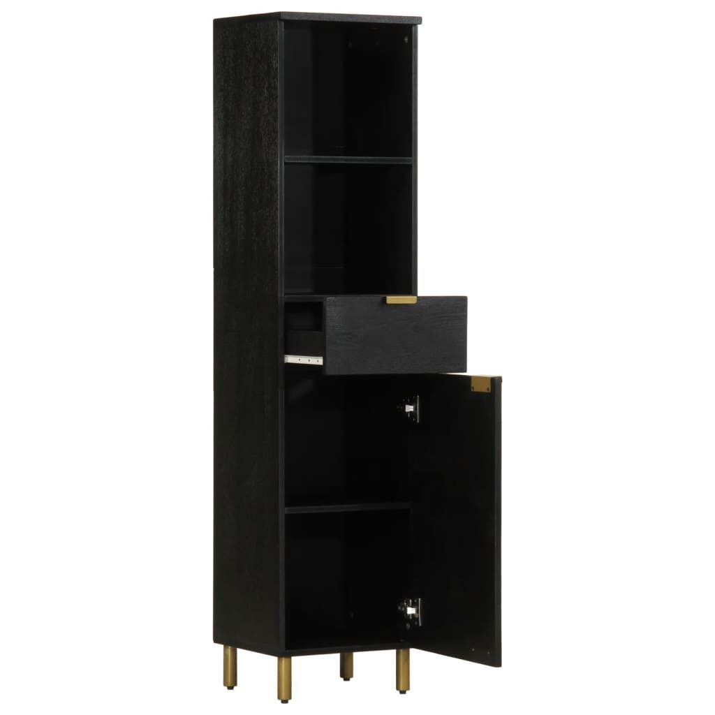 vidaXL Badezimmer-Set Badschrank Schwarz 38x33x160 cm günstig online kaufen