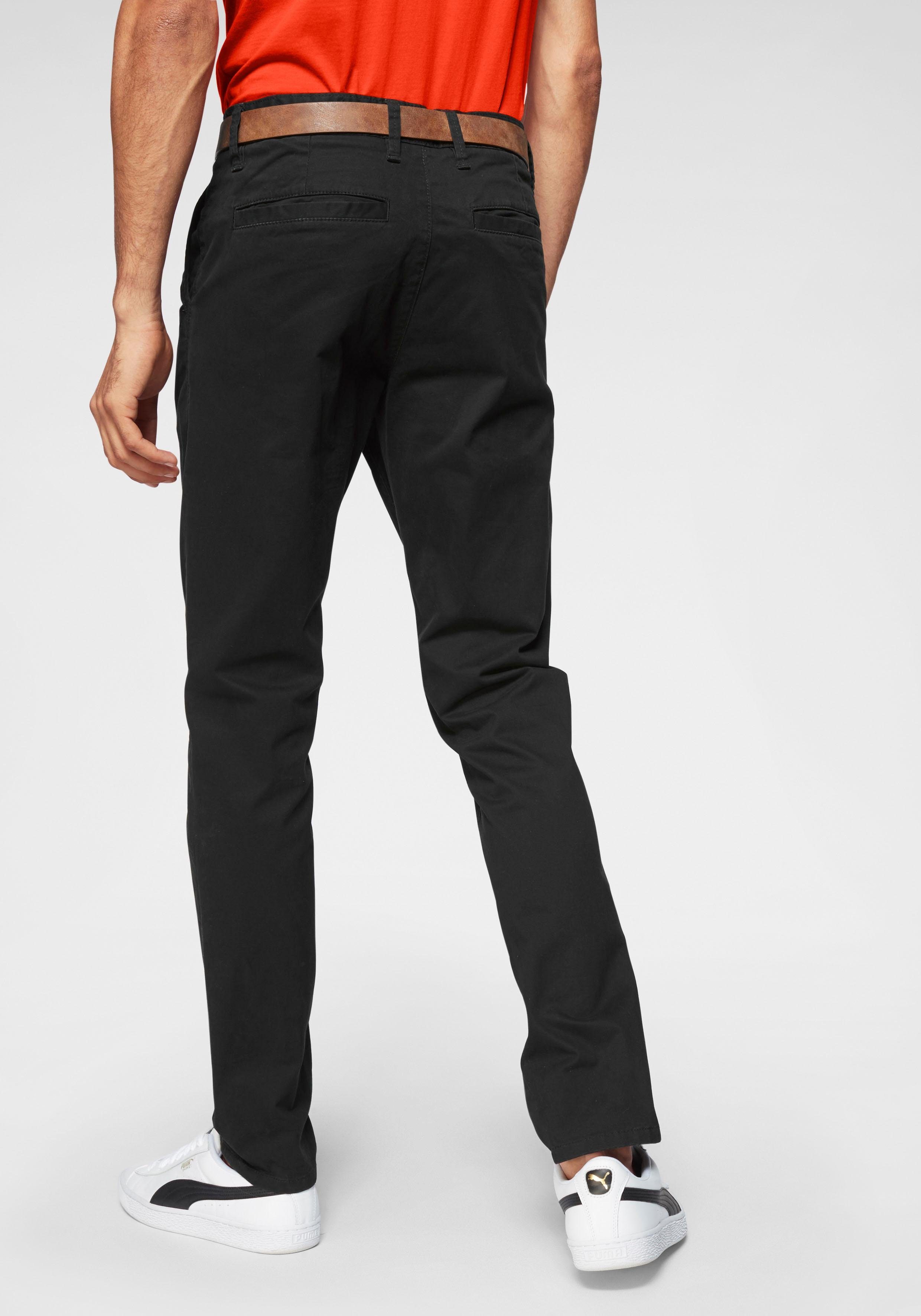 TOM TAILOR Denim Chinohose, (mit Gürtel), leicht vorgewaschen günstig online kaufen