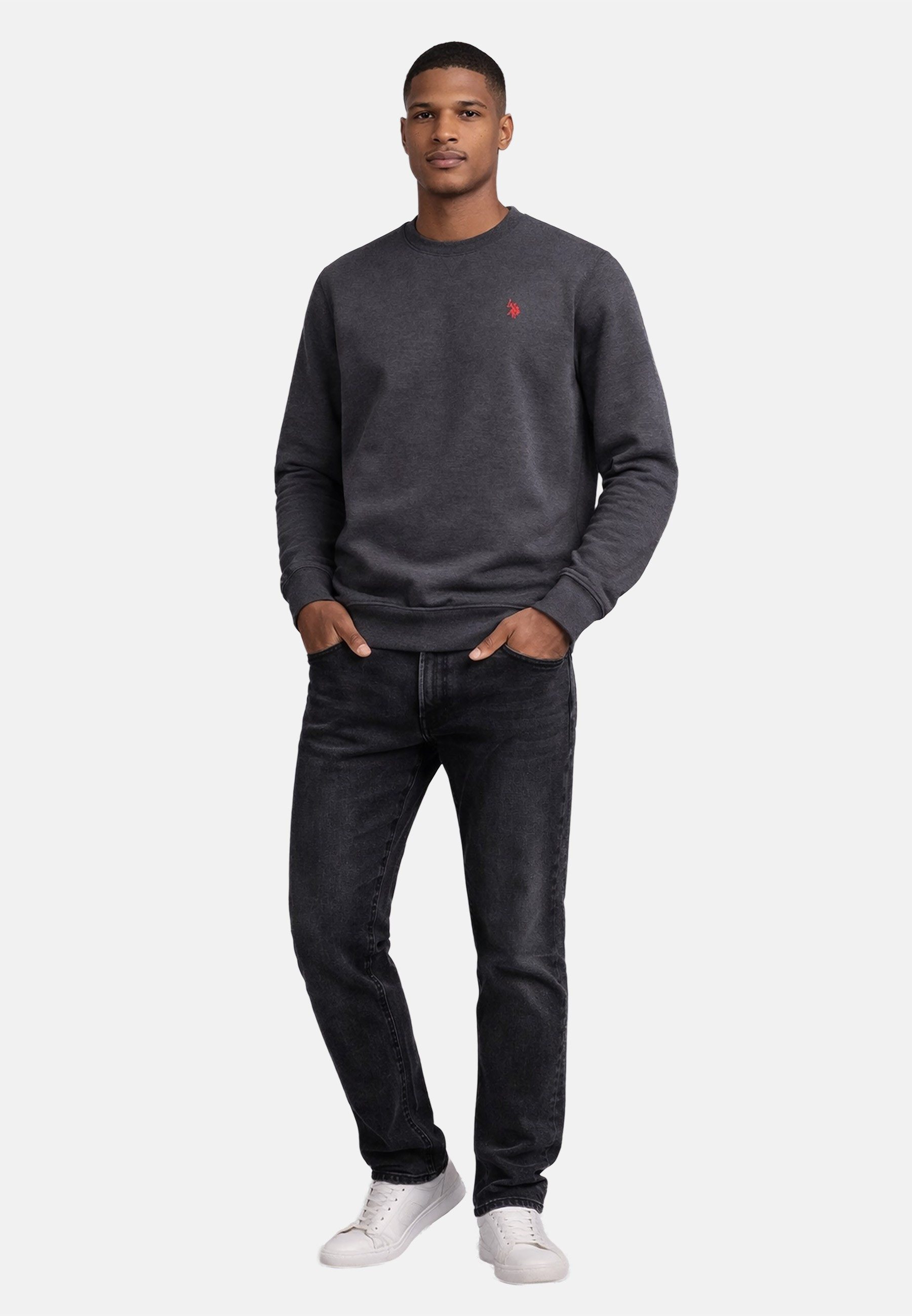U.S. Polo Assn. Sweatshirt USGennet – Herren Pullover mit Rundhalsausschnitt Klassischer Rundhals, dezente Logo-Stickerei, bequeme Passform