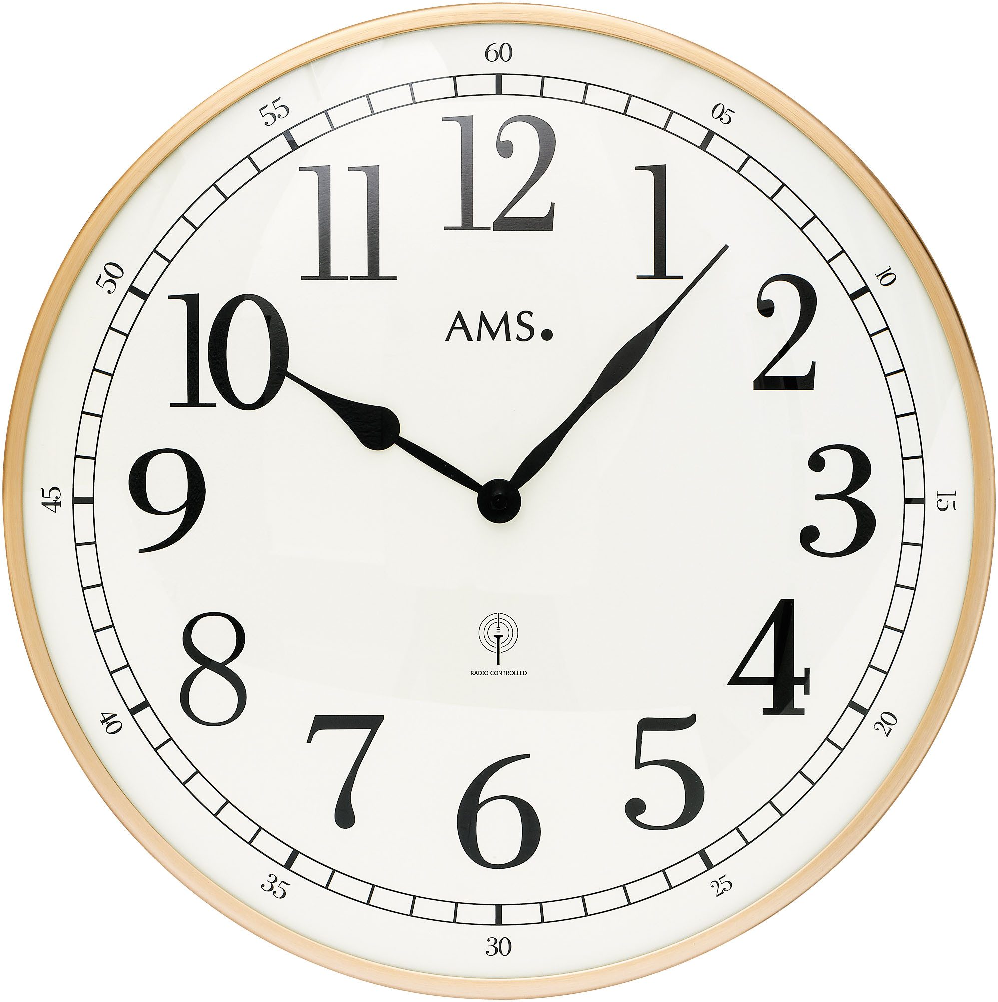 AMS Funkwanduhr F5606 (Quarzuhr, Wohnzimmer, Esszimmer,Küche,Büro,Ø günstig online kaufen