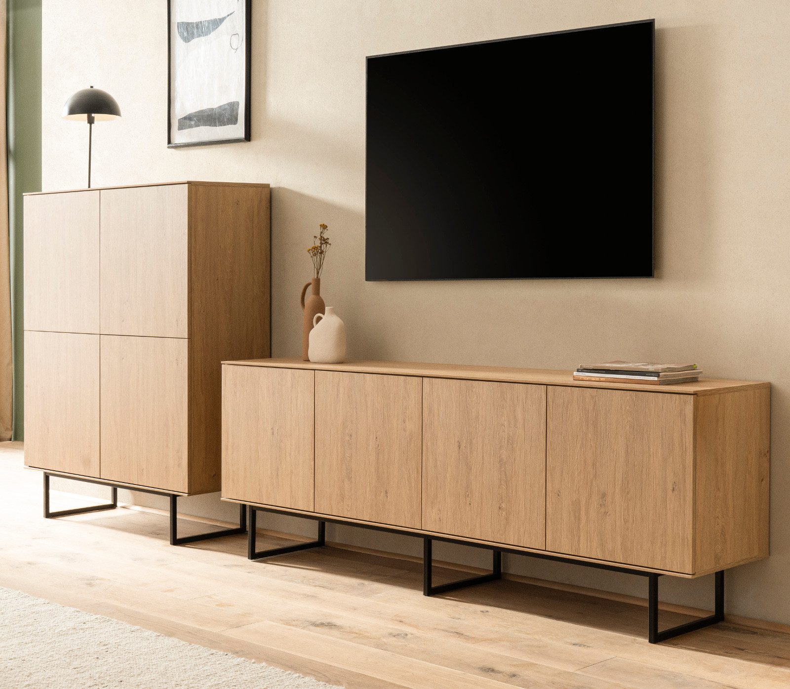 Furn.Design Wohnwand Breda, (Wohnzimmer Set in Stone Eiche Dekor, 2-teilig, günstig online kaufen