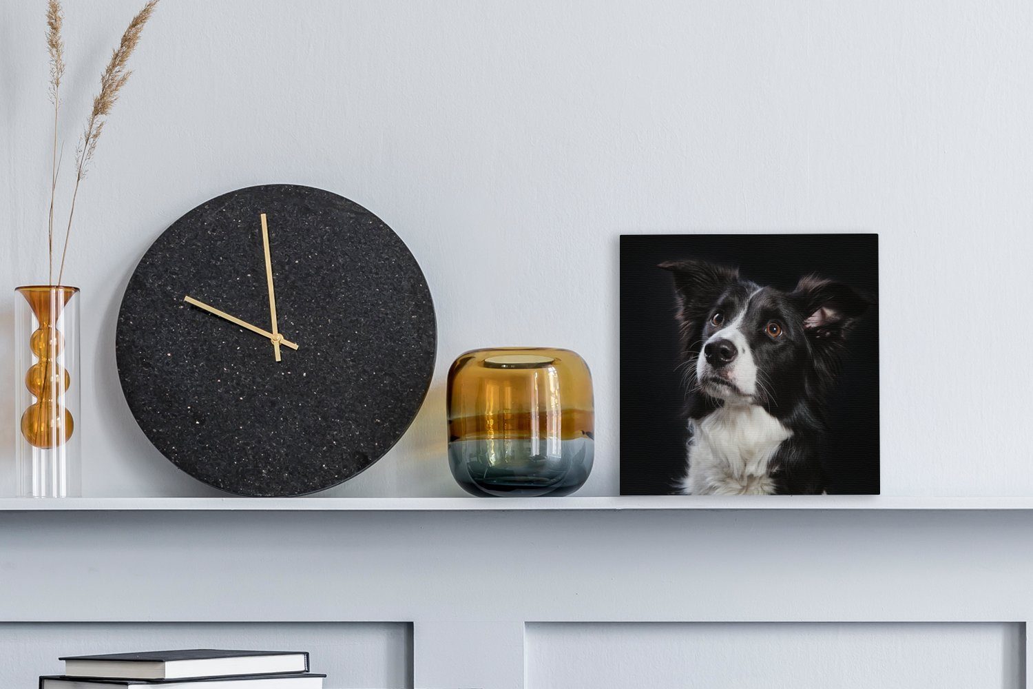 Wohnzimmer St), Leinwandbild Schlafzimmer für OneMillionCanvasses® Leinwand Porträt (1 Bilder Border Collie, eines