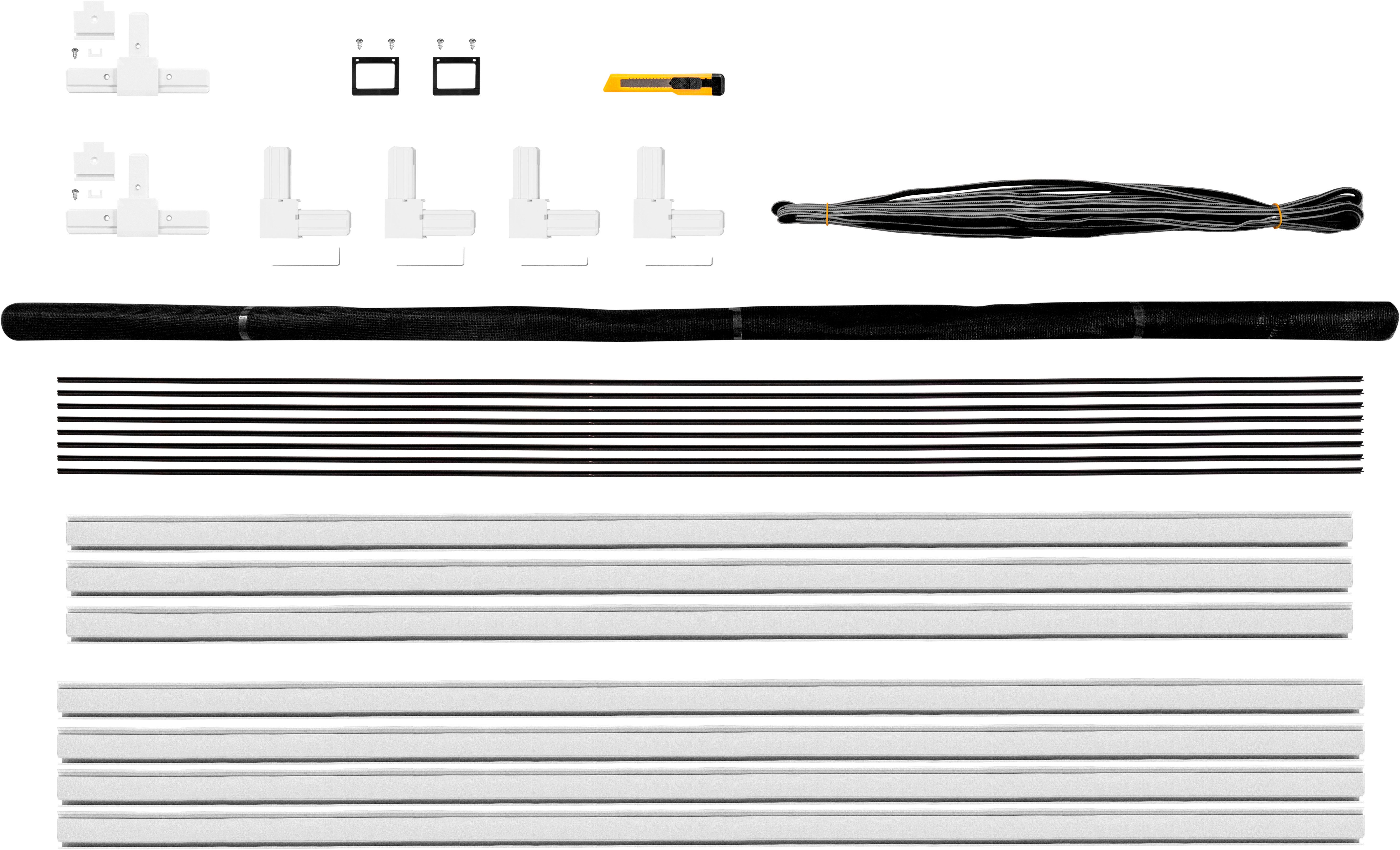 SCHELLENBERG Insektenschutz-Fensterrahmen Premium für bodentiefe Fenster, (Set, 1-St), Fliegengitter mit Rahmen aus Aluminium, anthrazit, weiß, 120 x 240 cm