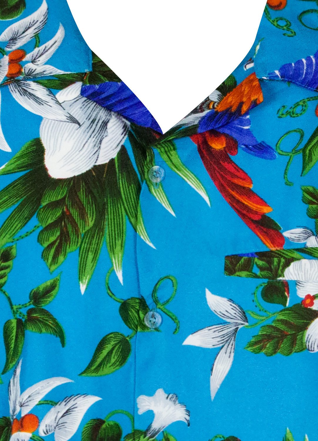 King Kameha Hawaiihemd "Cherry Parrot" Funky Hawaiihemd Herren Kurzarm Fronttasche Sommerhemd – Bild 5 von 5