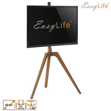 easylife Tripod TV-Stativ 45-65 Zoll, schwenkbar, (Schwarz/Nussbaum) TV-Ständer