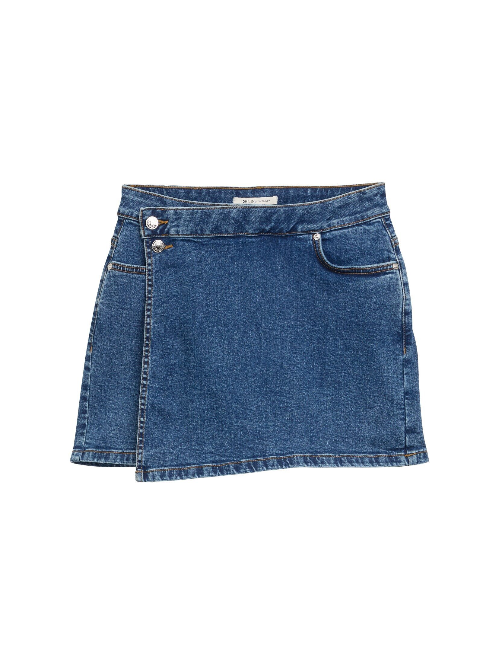 TOM TAILOR Denim Jeansshorts Jeanshosen Jeans Skorts in Wickel-Optik