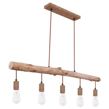 etc-shop LED Pendelleuchte, Leuchtmittel inklusive, Warmweiß, Vintage Stil Decken Pendel Lampe Filament Holz Balken Hänge Leuchte im