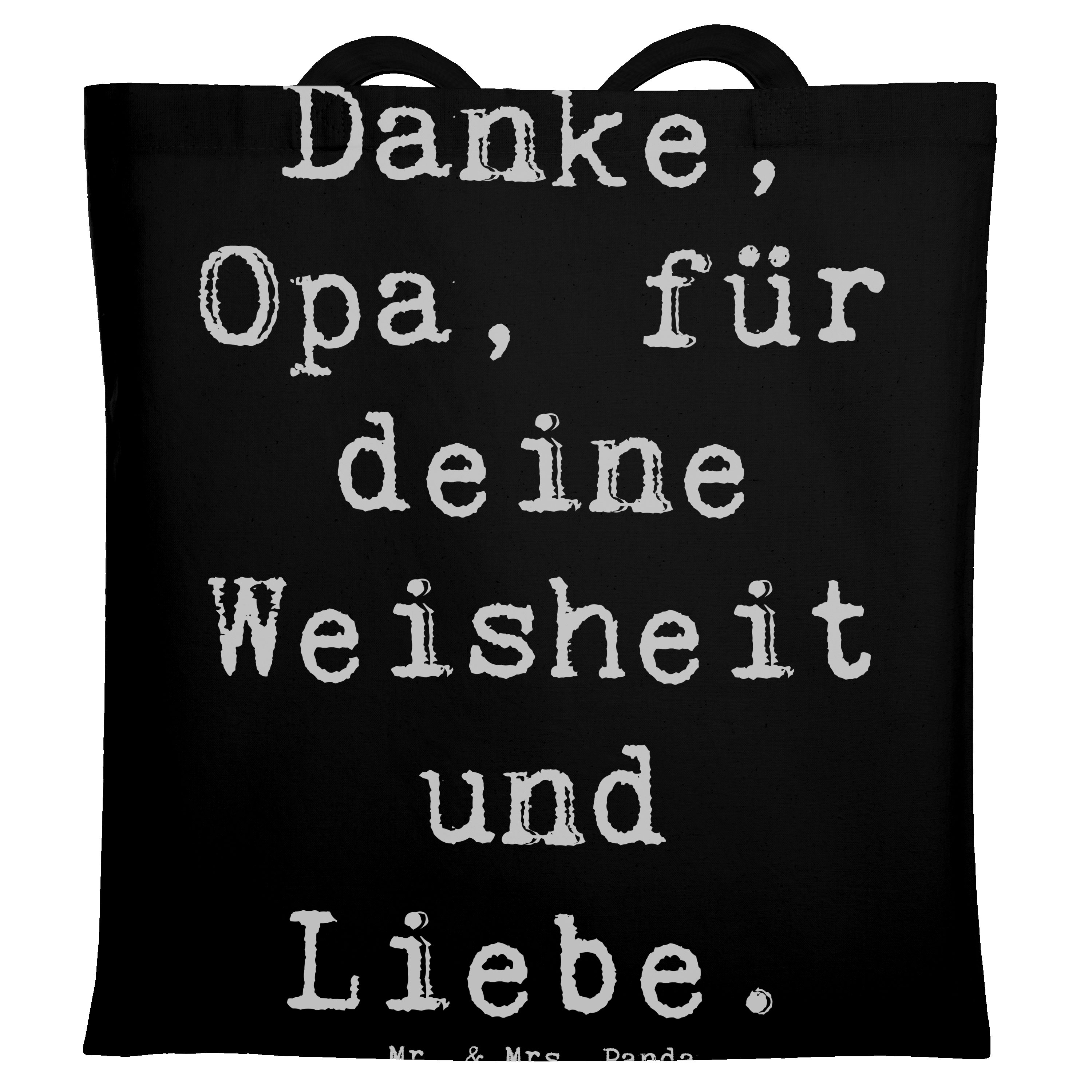 Tragetasche Opa Weisheit und Liebe - Schwarz - Geschenk, Danke, wichtigste Person