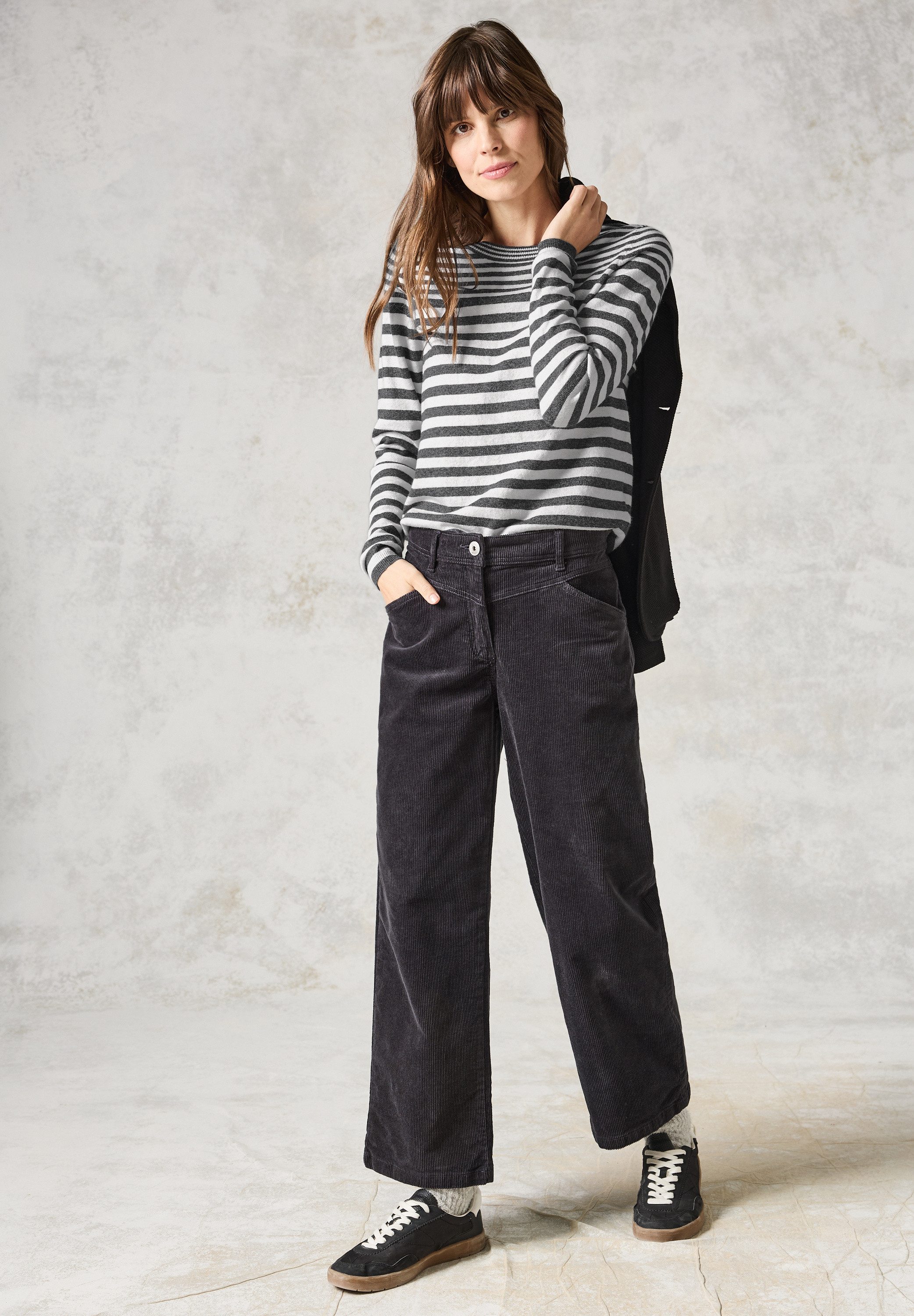 CECIL Streifenpullover mit Rundhalsausschnitt